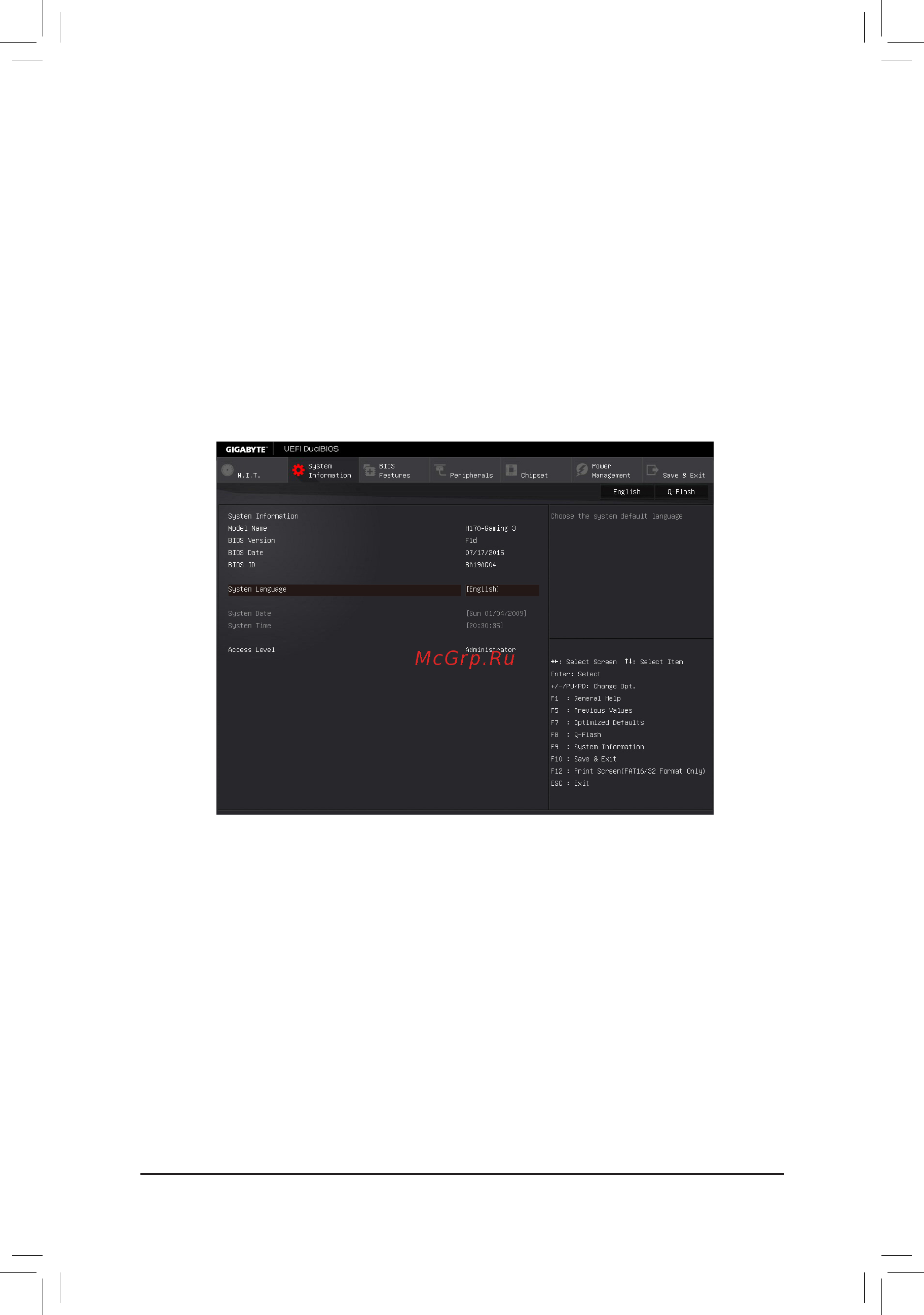 Gigabyte GA-H170-Gaming 3 (rev. 1.1) [28/44] 3 system information