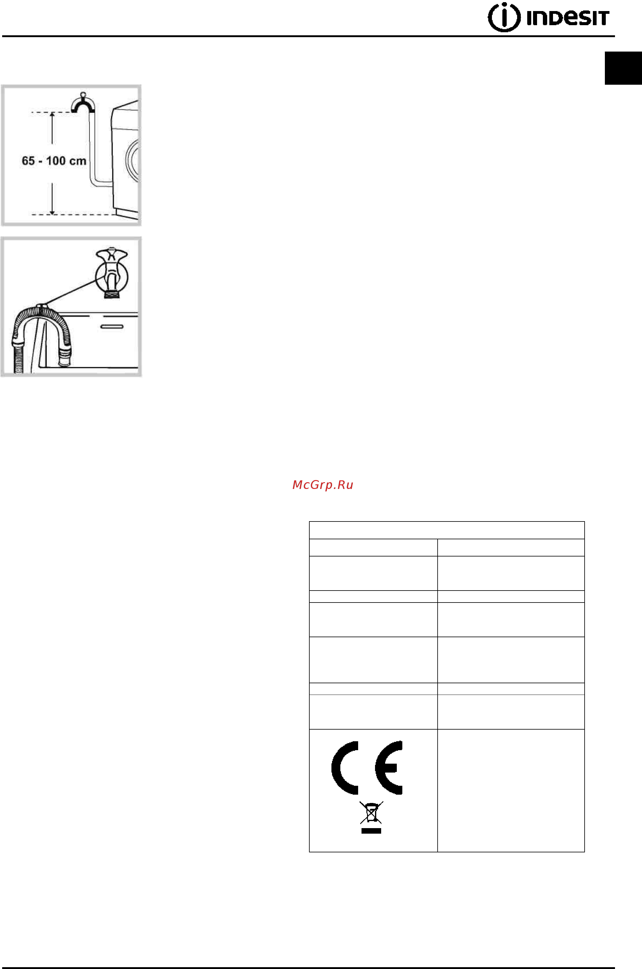Indesit PWE 6105 S [3/12] Технические данные