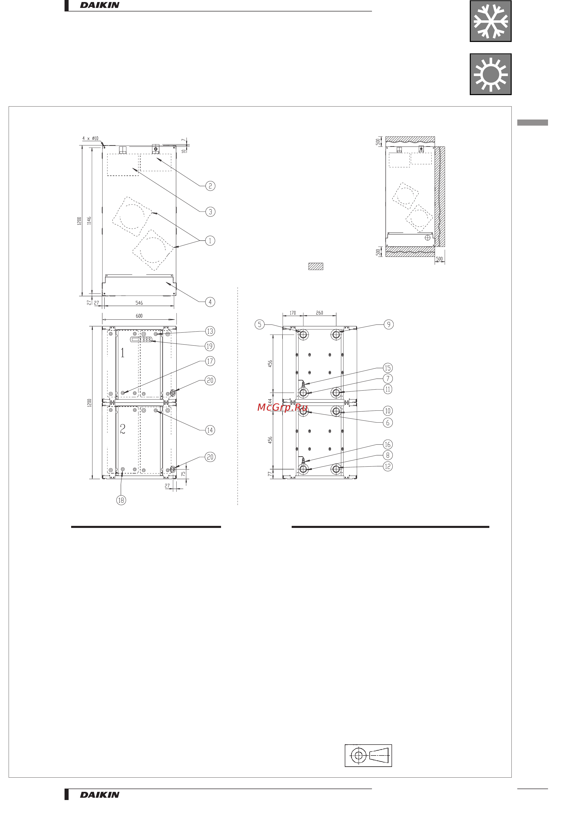 Daikin EUW10KZW [27/49] Dimensional drawings