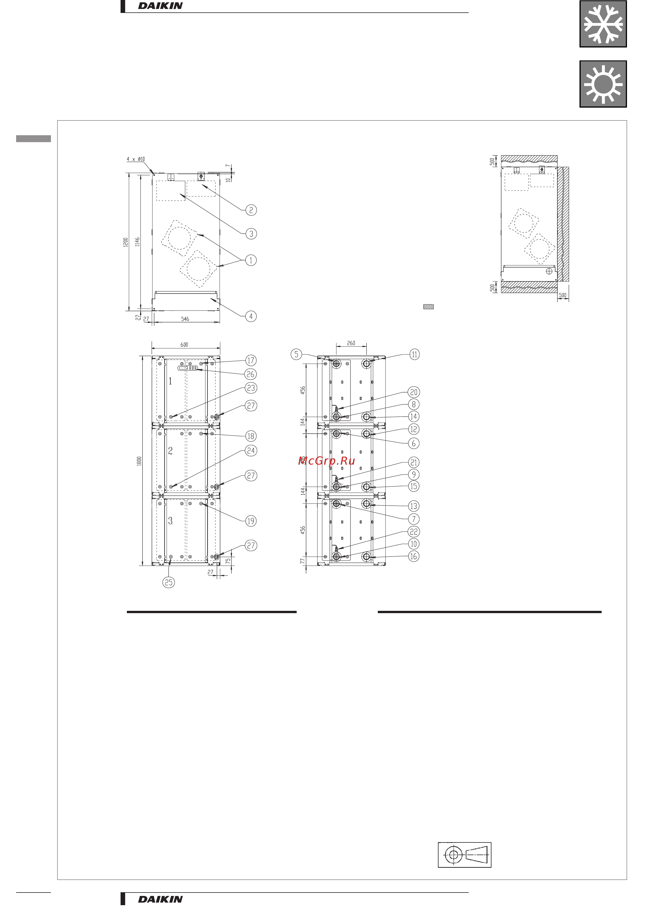 Daikin EUW10KZW [28/49] Dimensional drawings