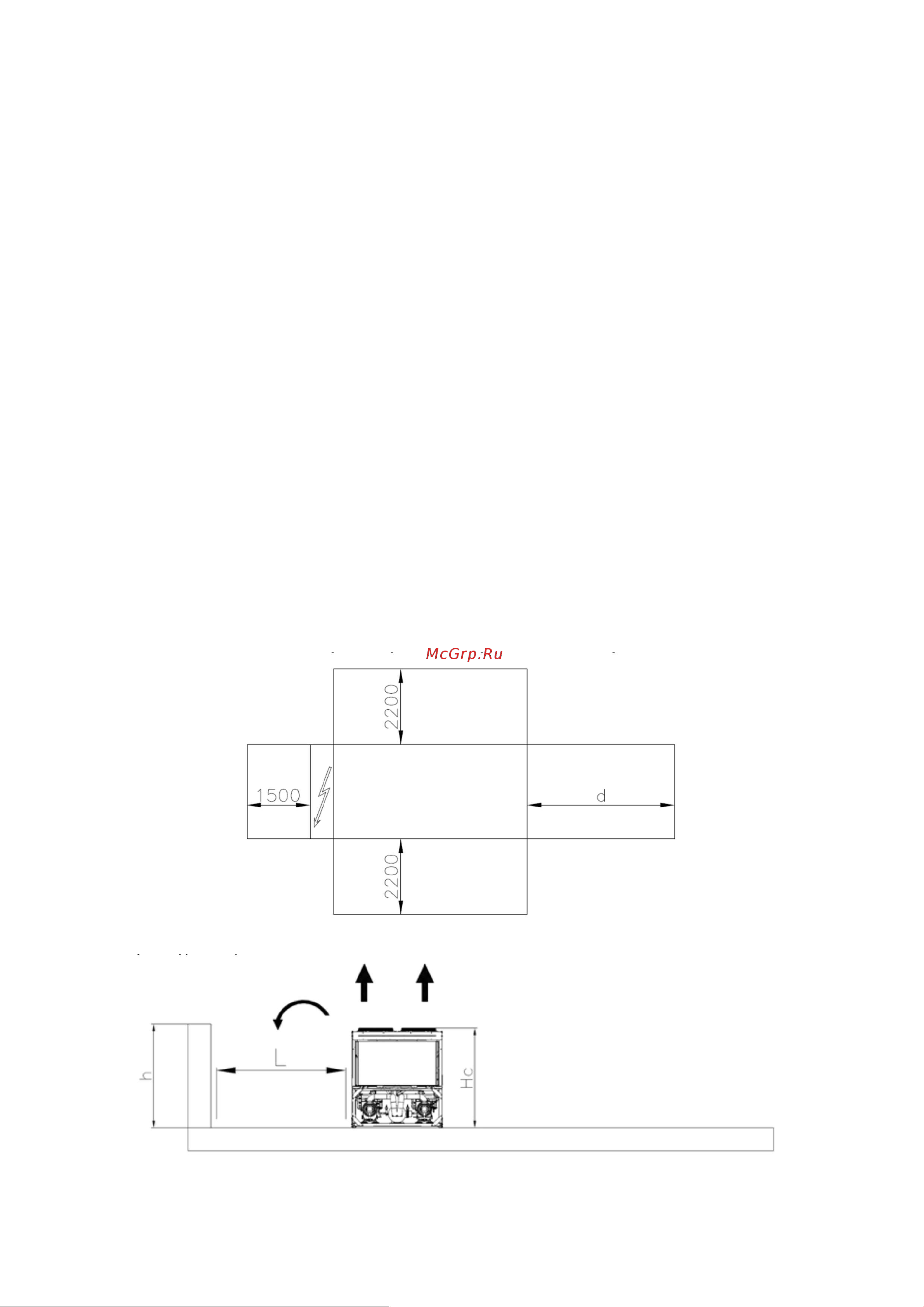 Daikin EWAHC14TZXLC2 [15/31] Требования к расстоянию в свету
