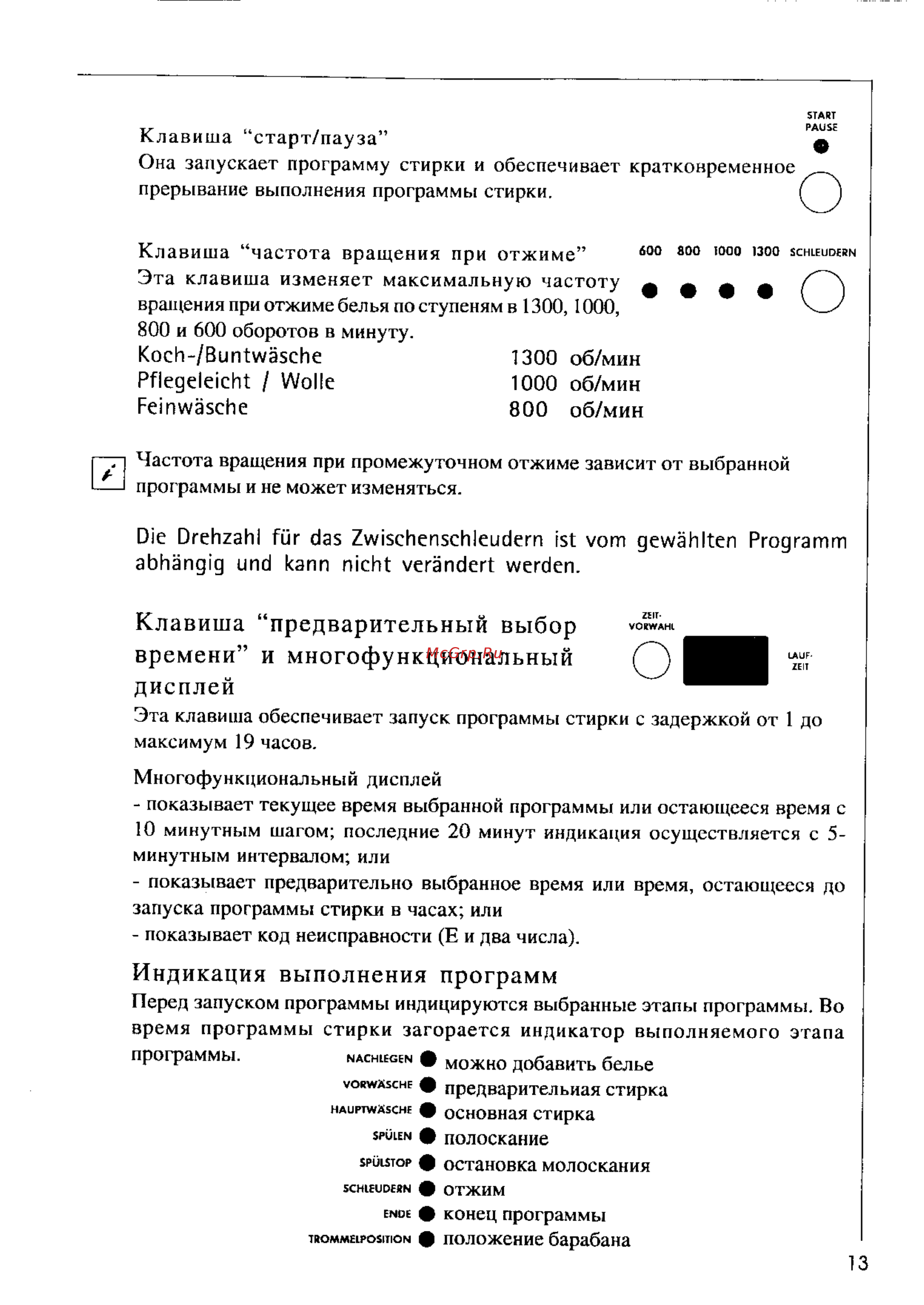 AEG OKO LAVAMAT 41350 [13/41] Индикация выполнения программ