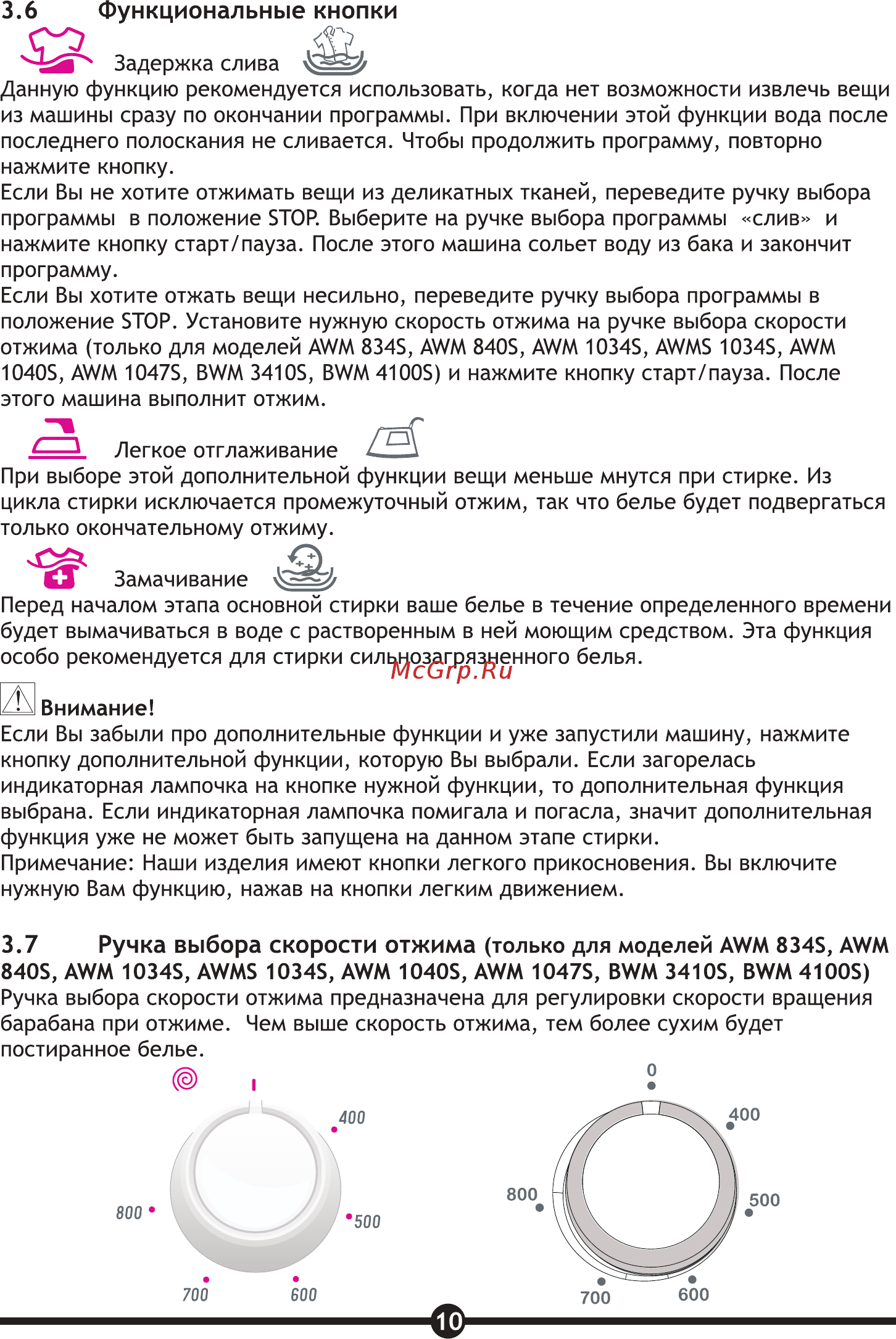 Vestel AWM 1047 S [12/28] Страница 12