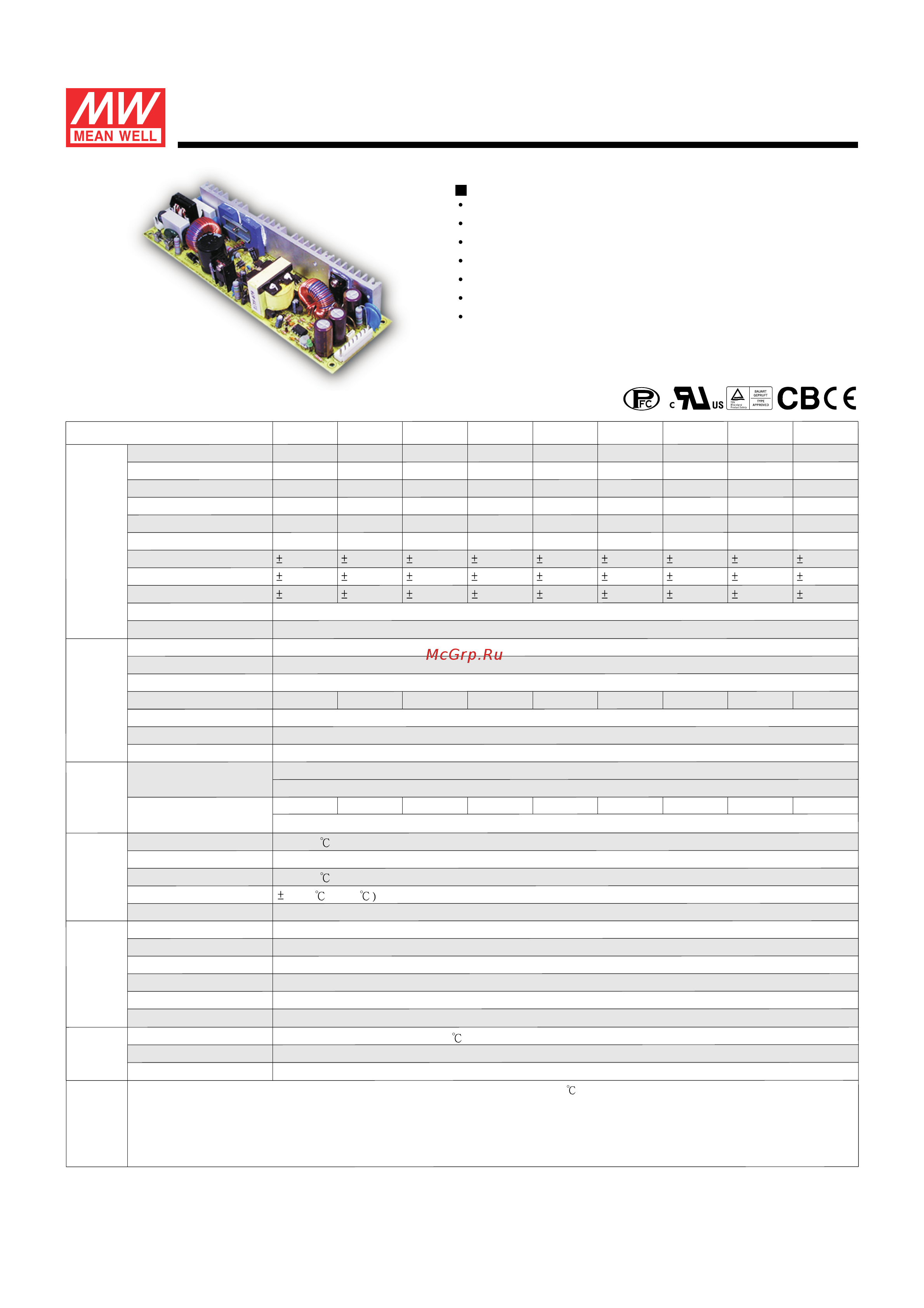 MEAN WELL LPP-100-15 Data Sheet онлайн