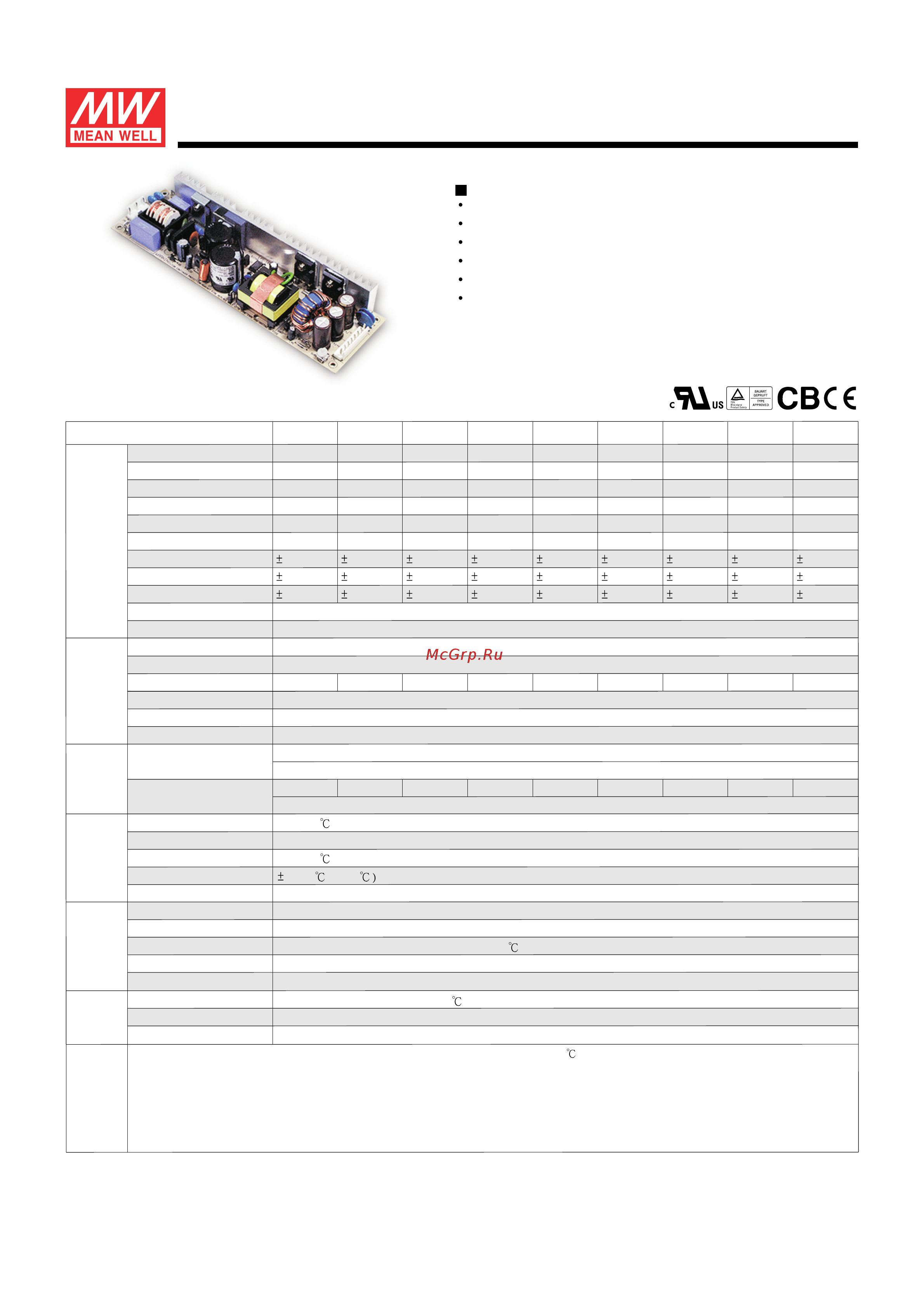MEAN WELL LPS-100-15 Data Sheet онлайн