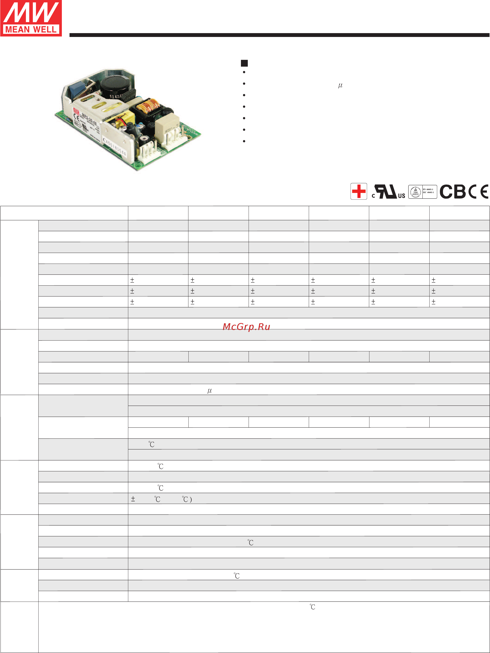 MEAN WELL MPS-30-15 Data Sheet онлайн