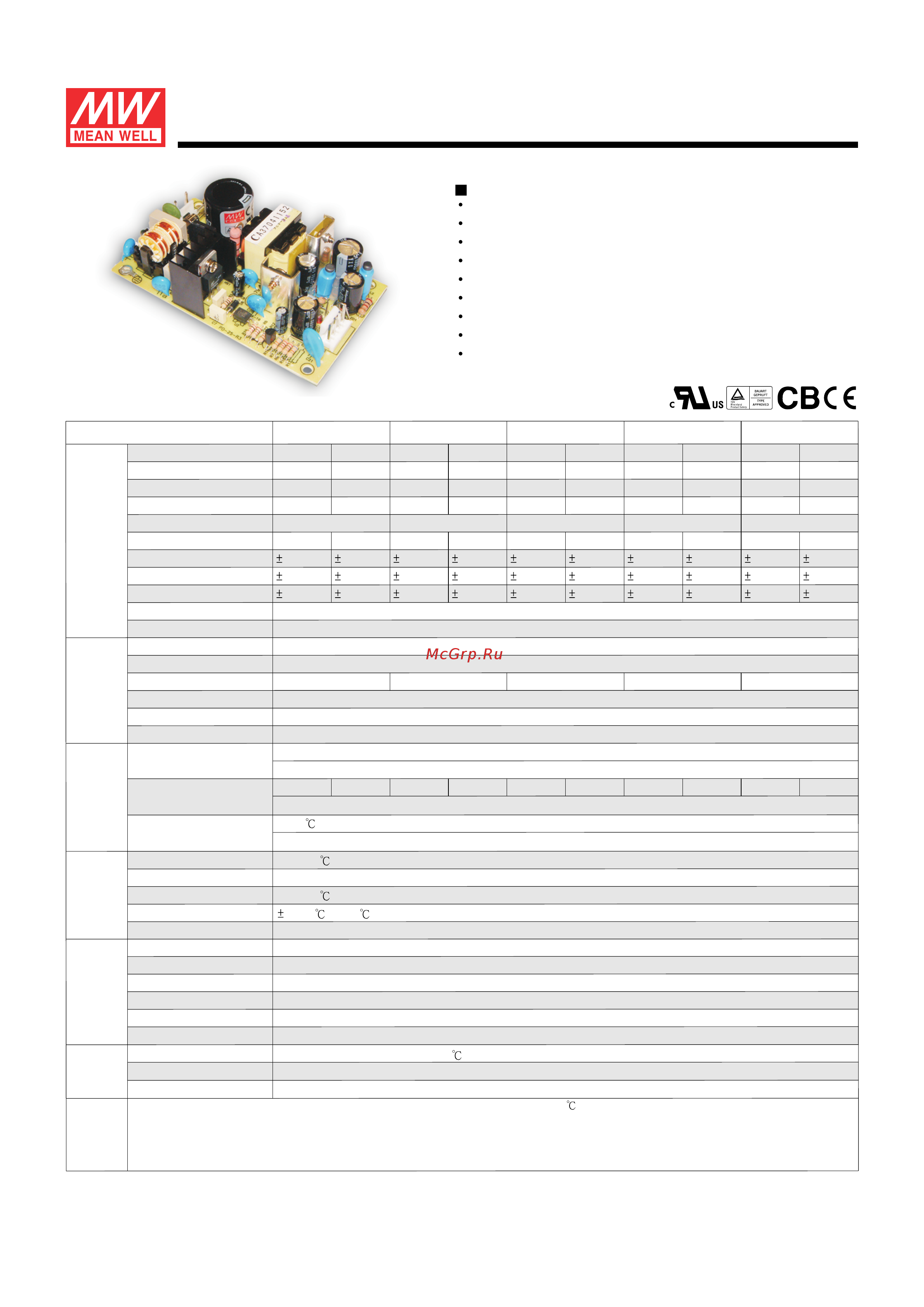 MEAN WELL PD-25A Data Sheet онлайн