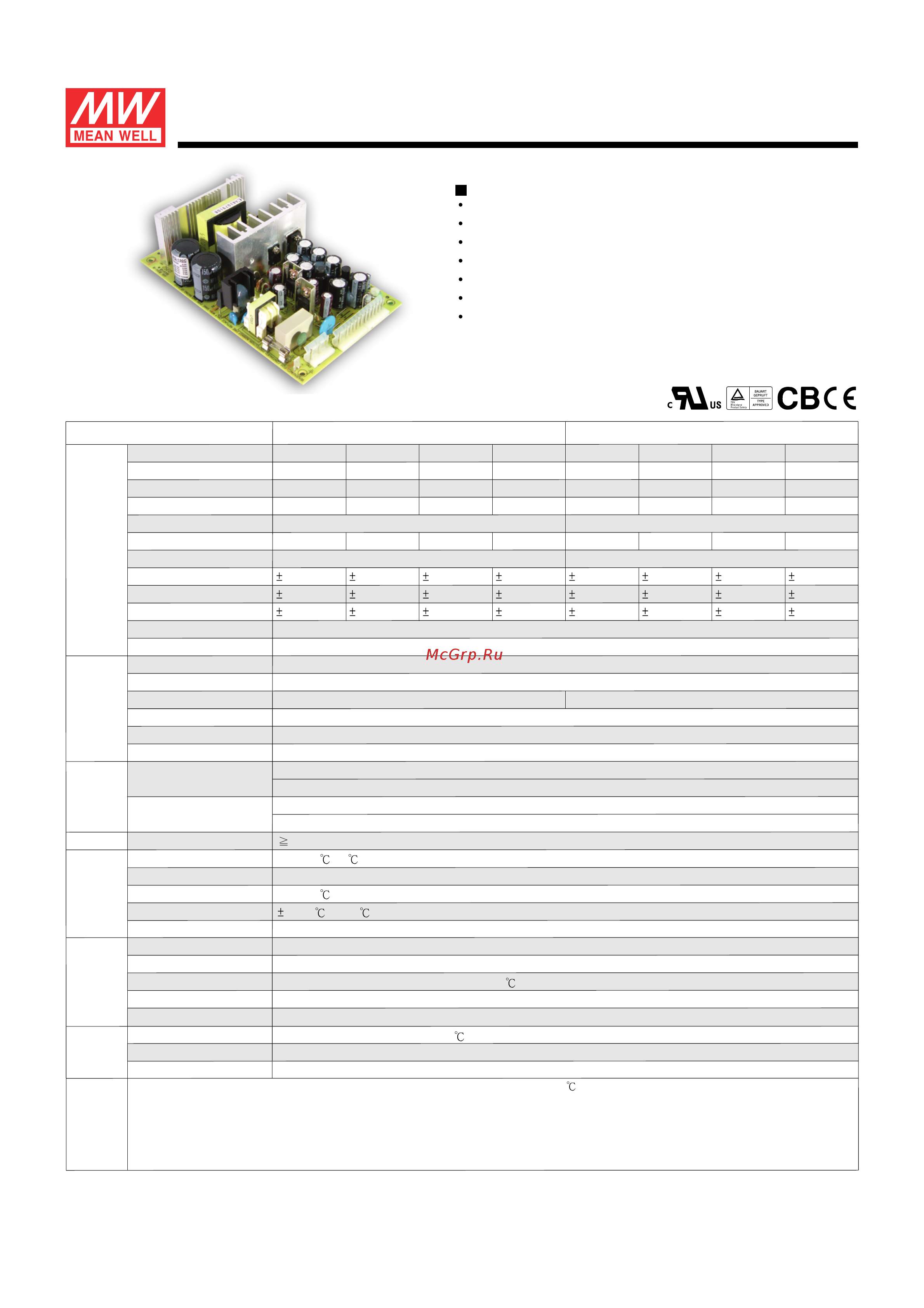 MEAN WELL PQ-100B Data Sheet онлайн