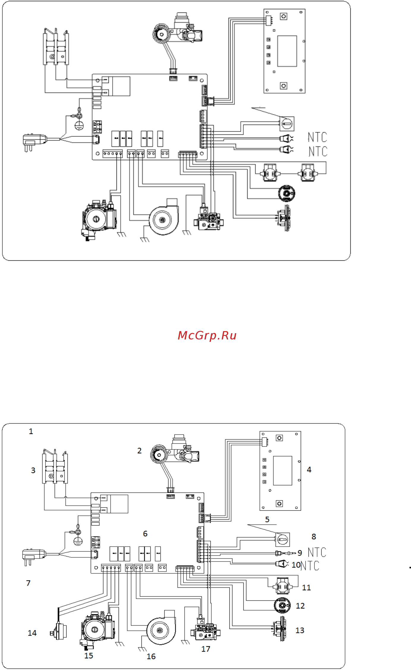 MIZUDO M11TB [27/50] Схема электрического соединения модели с теплообменником