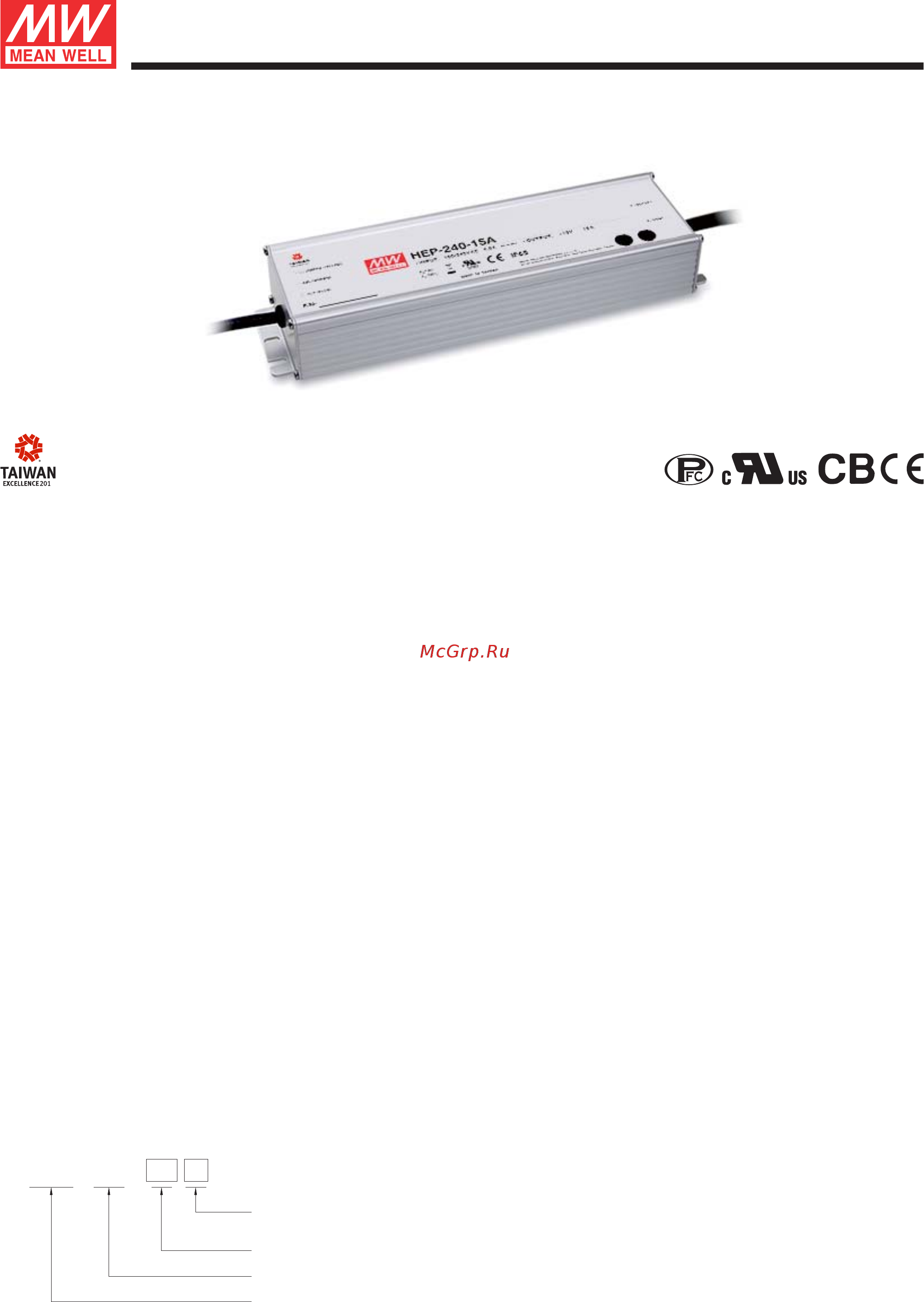 MEAN WELL HEP-240-36A Data Sheet онлайн