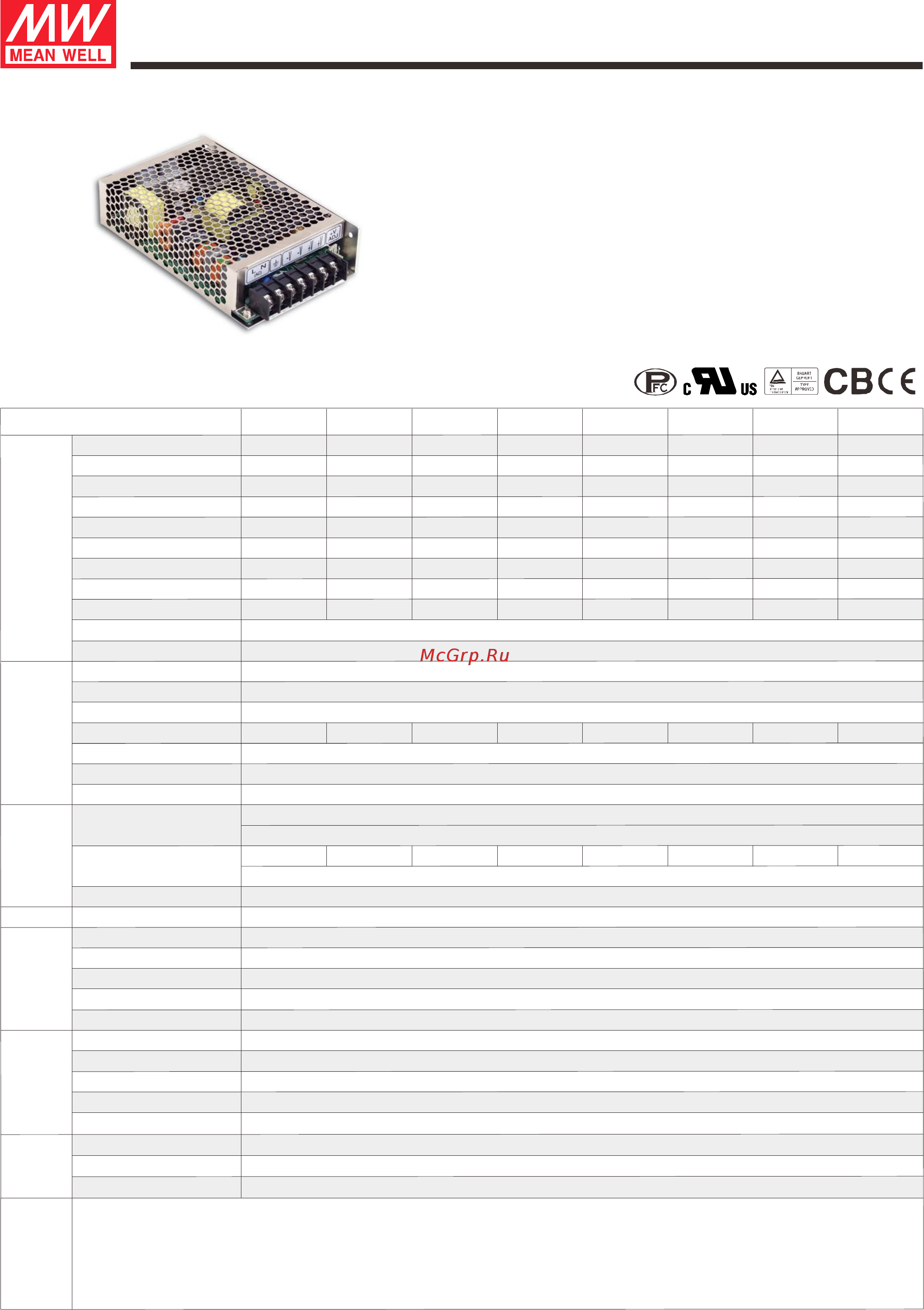 MEAN WELL HRP-100-12 Data Sheet онлайн