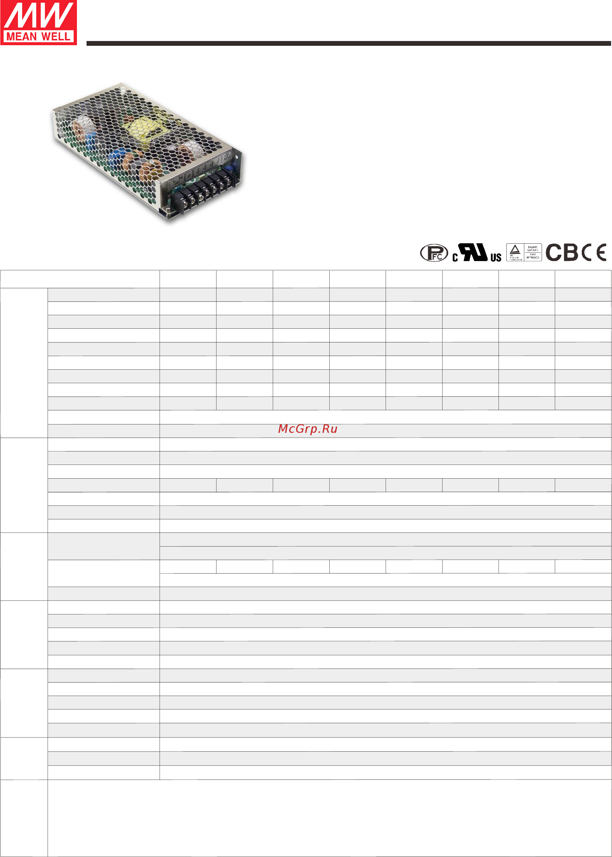 MEAN WELL HRP-200-36 Data Sheet онлайн