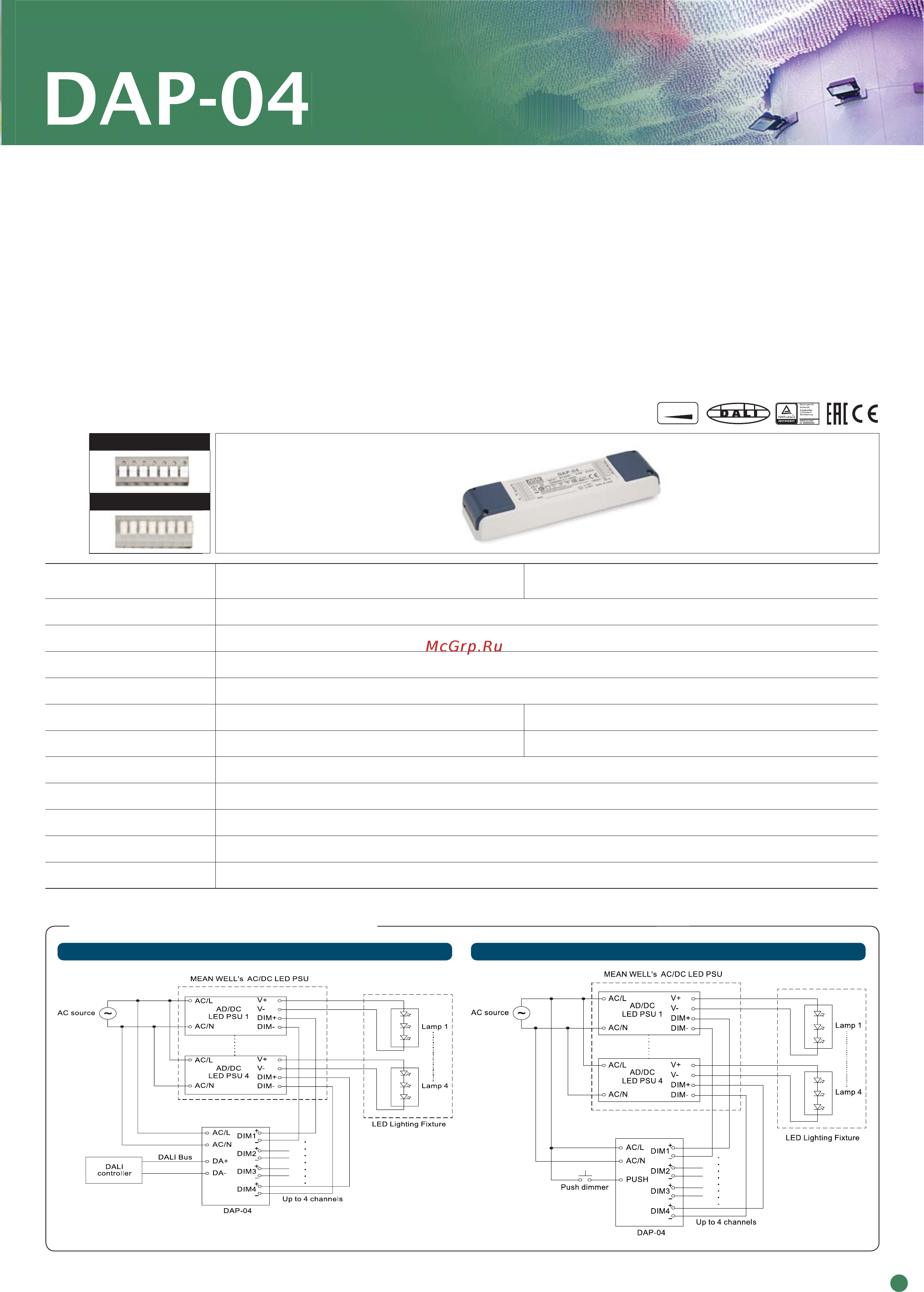 MEAN WELL PLN-45-20 [87/100] Connection of dimming operation