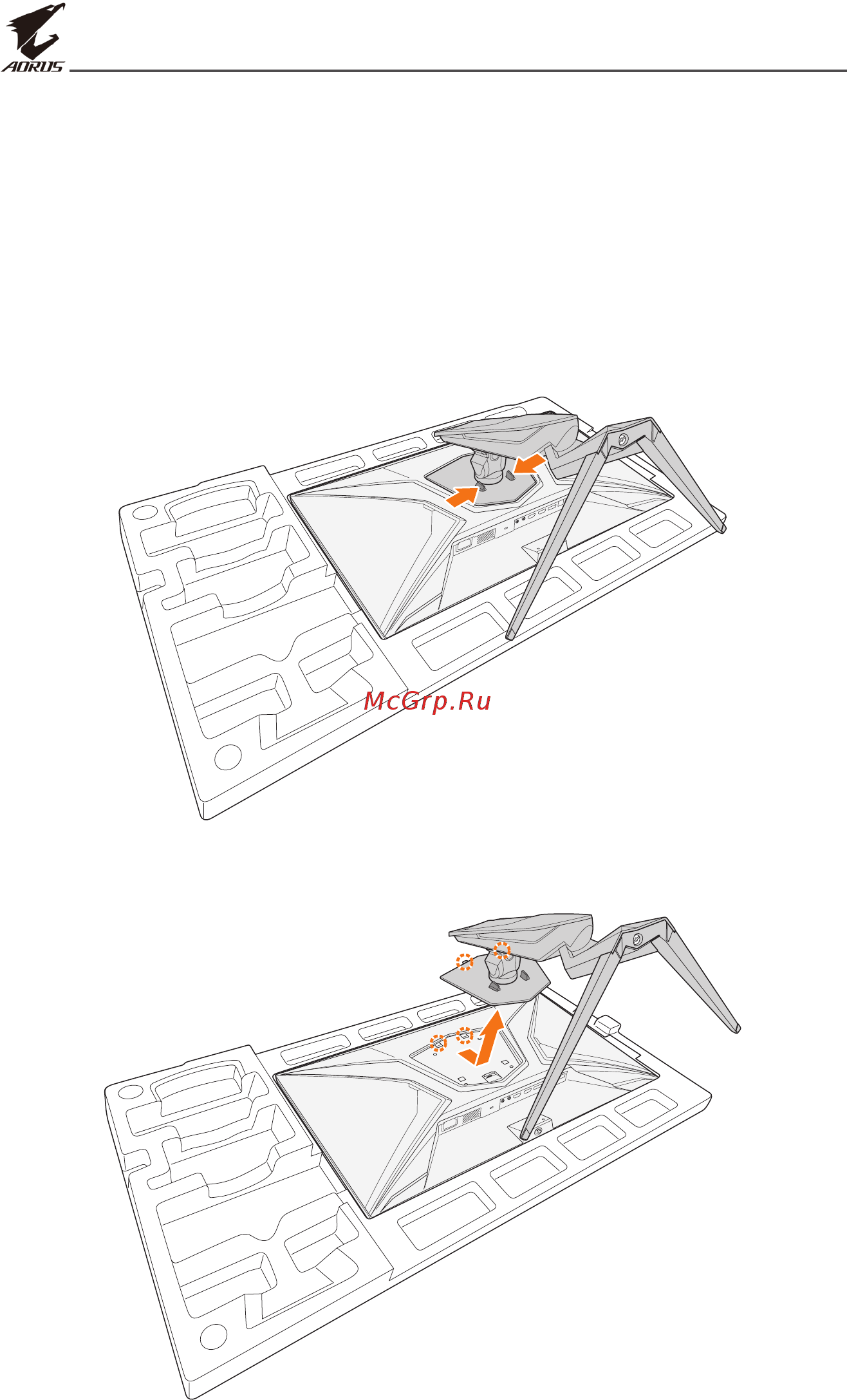 Gigabyte AORUS FI27Q [20/44] Установка кронштейна для настенного монтажа дополнительно