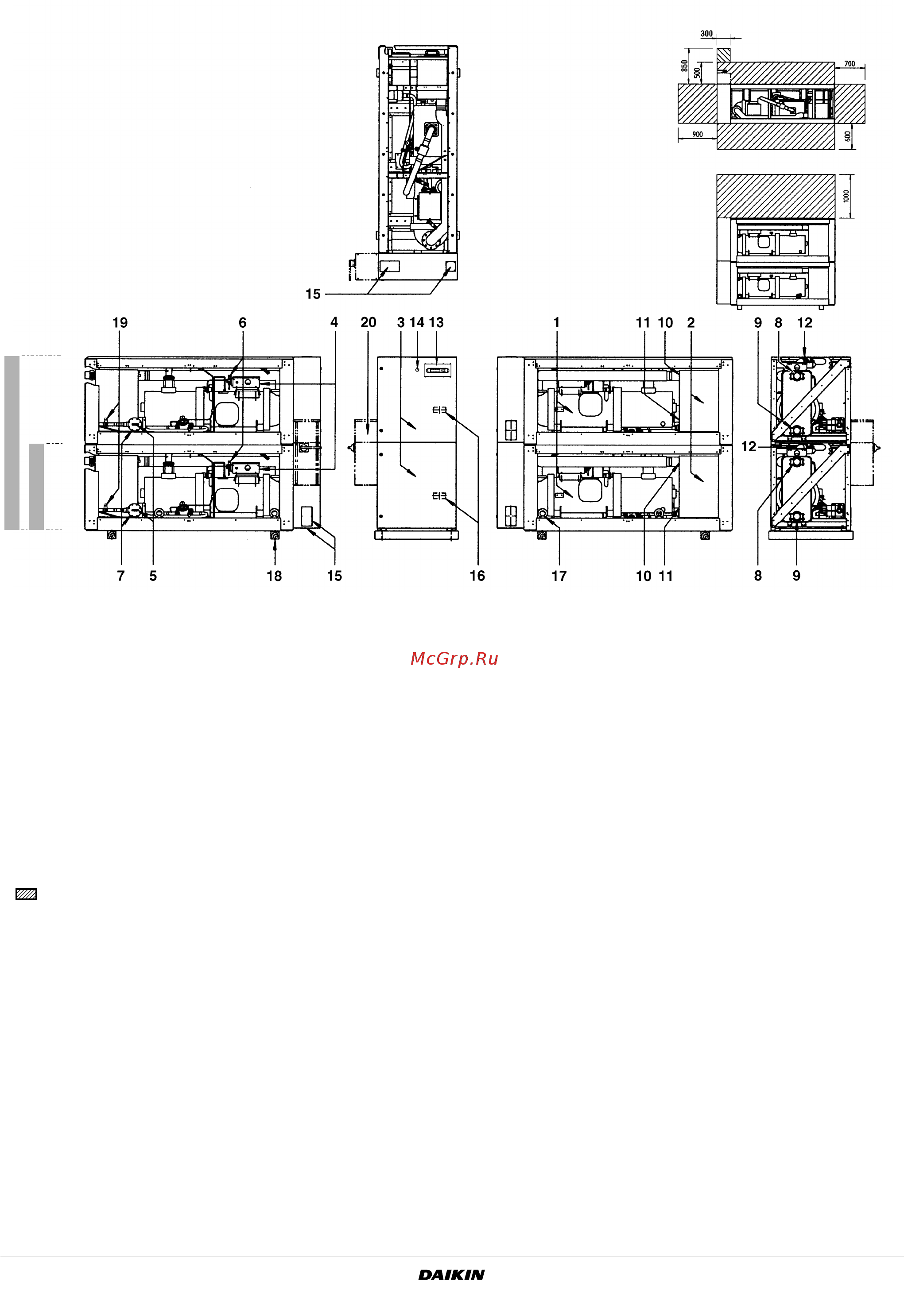 Daikin EUWLE100MXY [4/28] Основные элементы