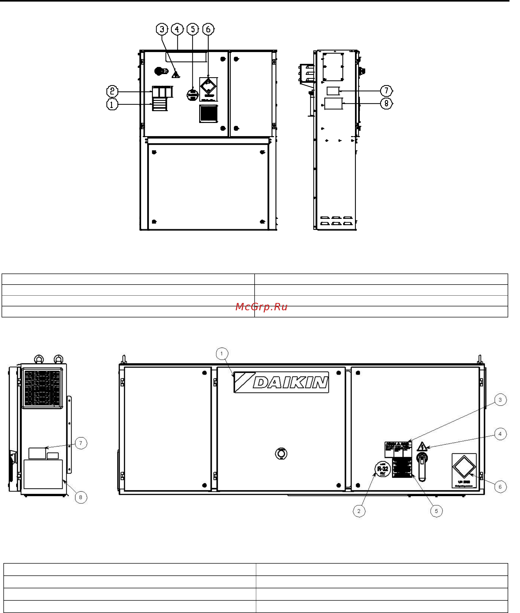 Daikin EWYT310B-XSA2 [40/44] Описание табличек на электрическом щите