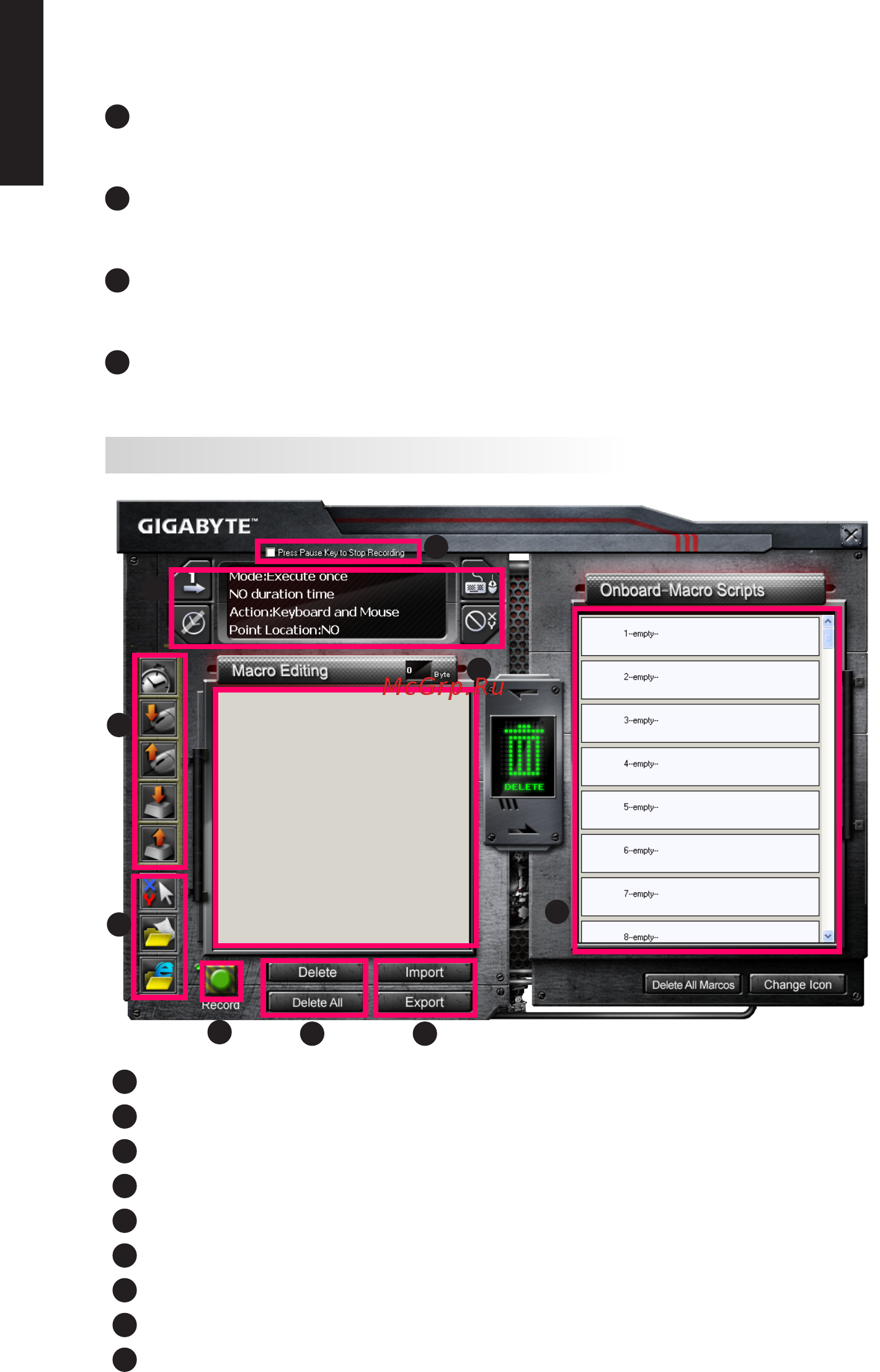 Gigabyte Aivia K8100 V2 [6/118] Macro editor button