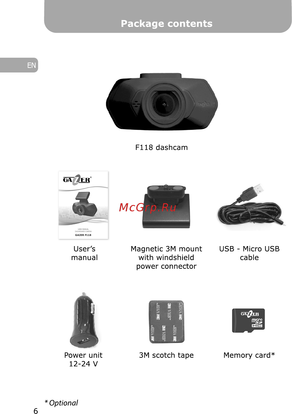 Gazer F118 [6/36] Package contents