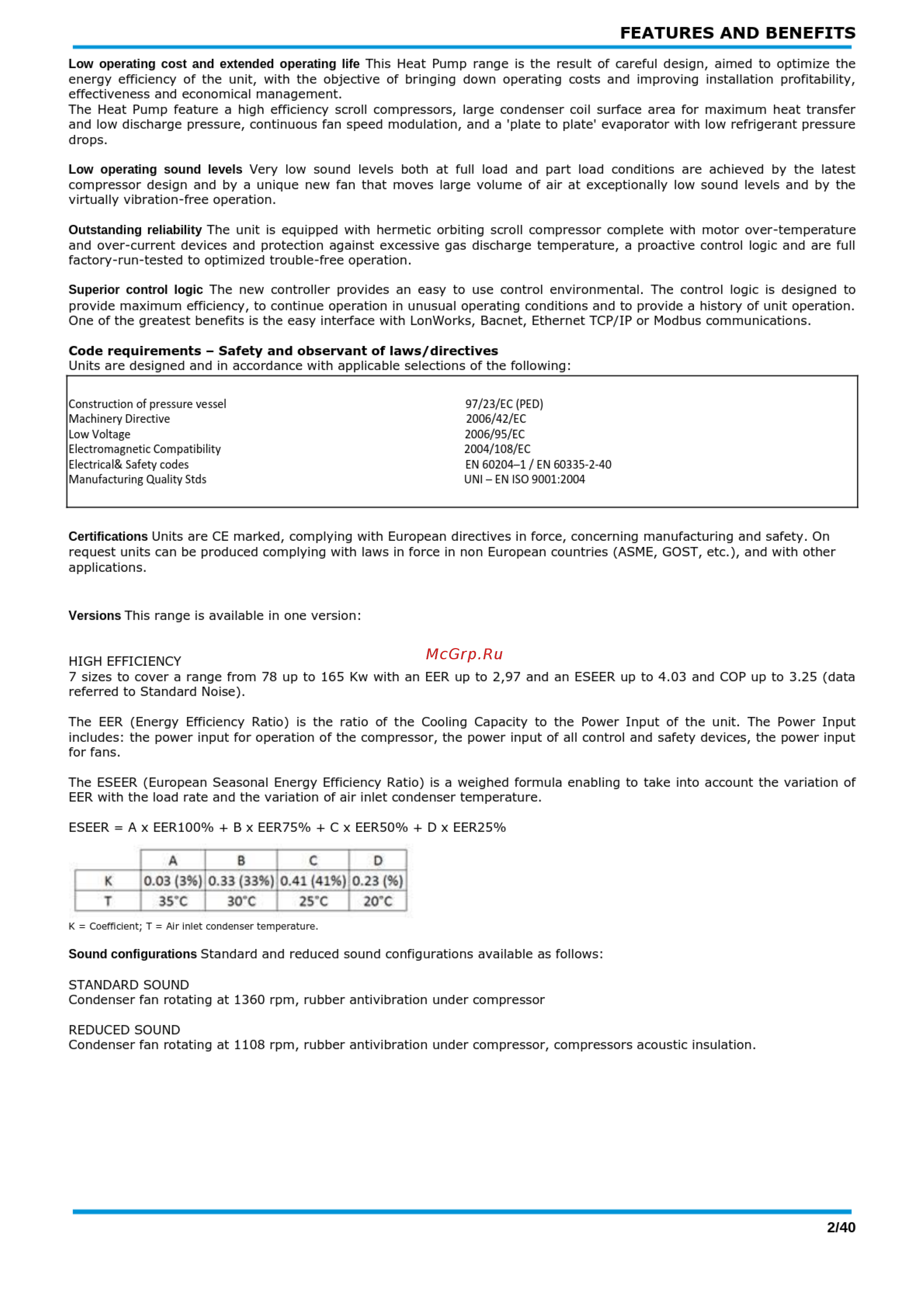 Daikin EWYQ085G-XS [2/40] Features and benefits