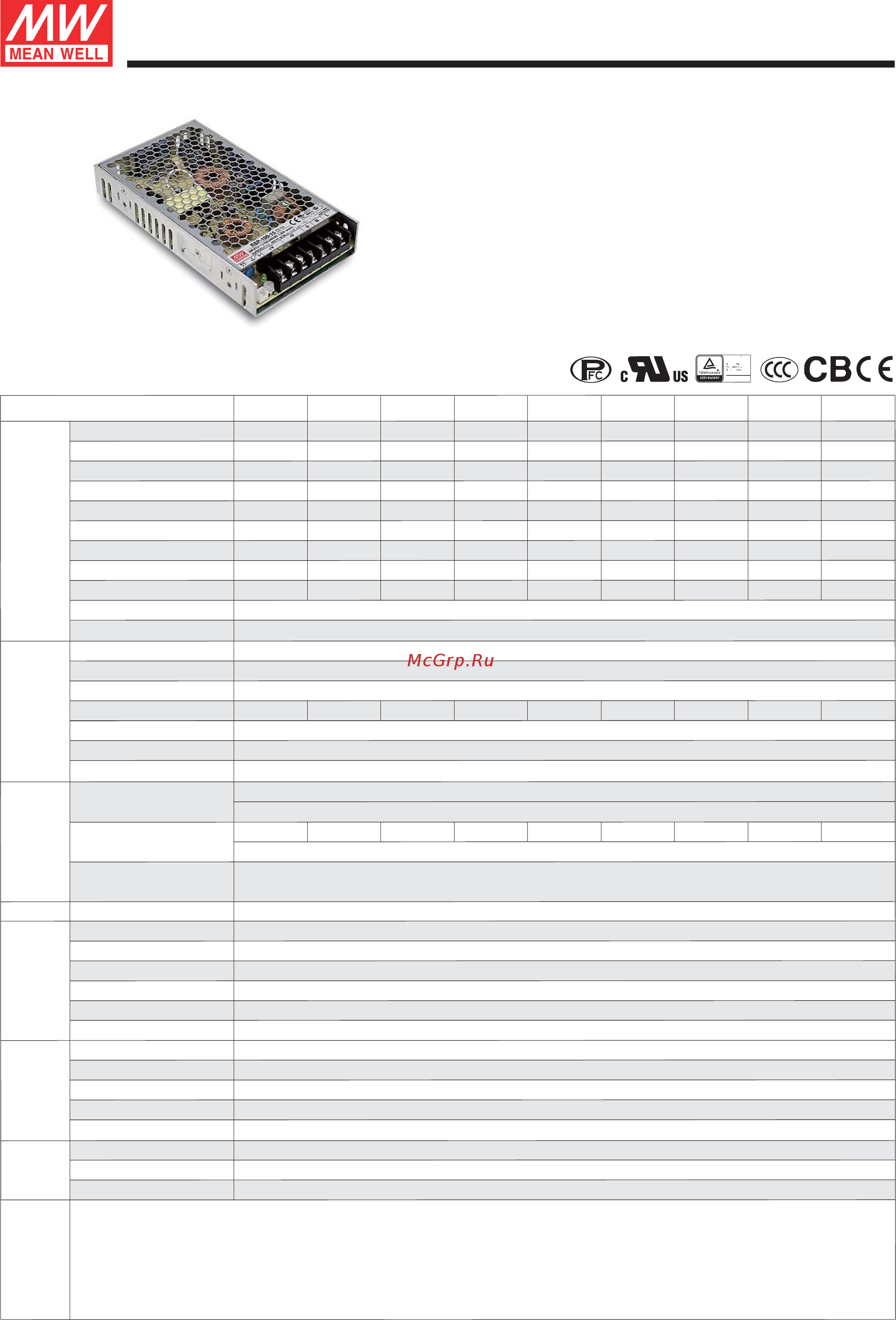 MEAN WELL RSP-100-27 Data Sheet онлайн
