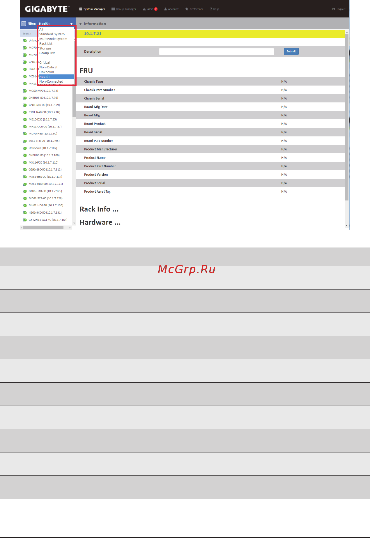 Gigabyte G481-HA0 (rev. 200) [24/68] Standard system server node connected via bmc function