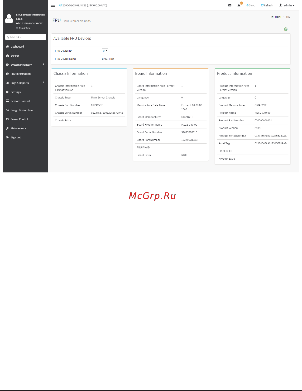 Gigabyte MD71-HB1 (rev. 1.x) [21/134] 4 fru information