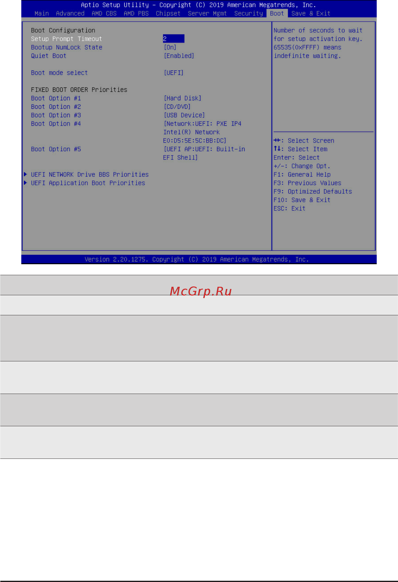 Gigabyte MZ01-CE0 (rev. 2.x) [111/137] 8 boot menu