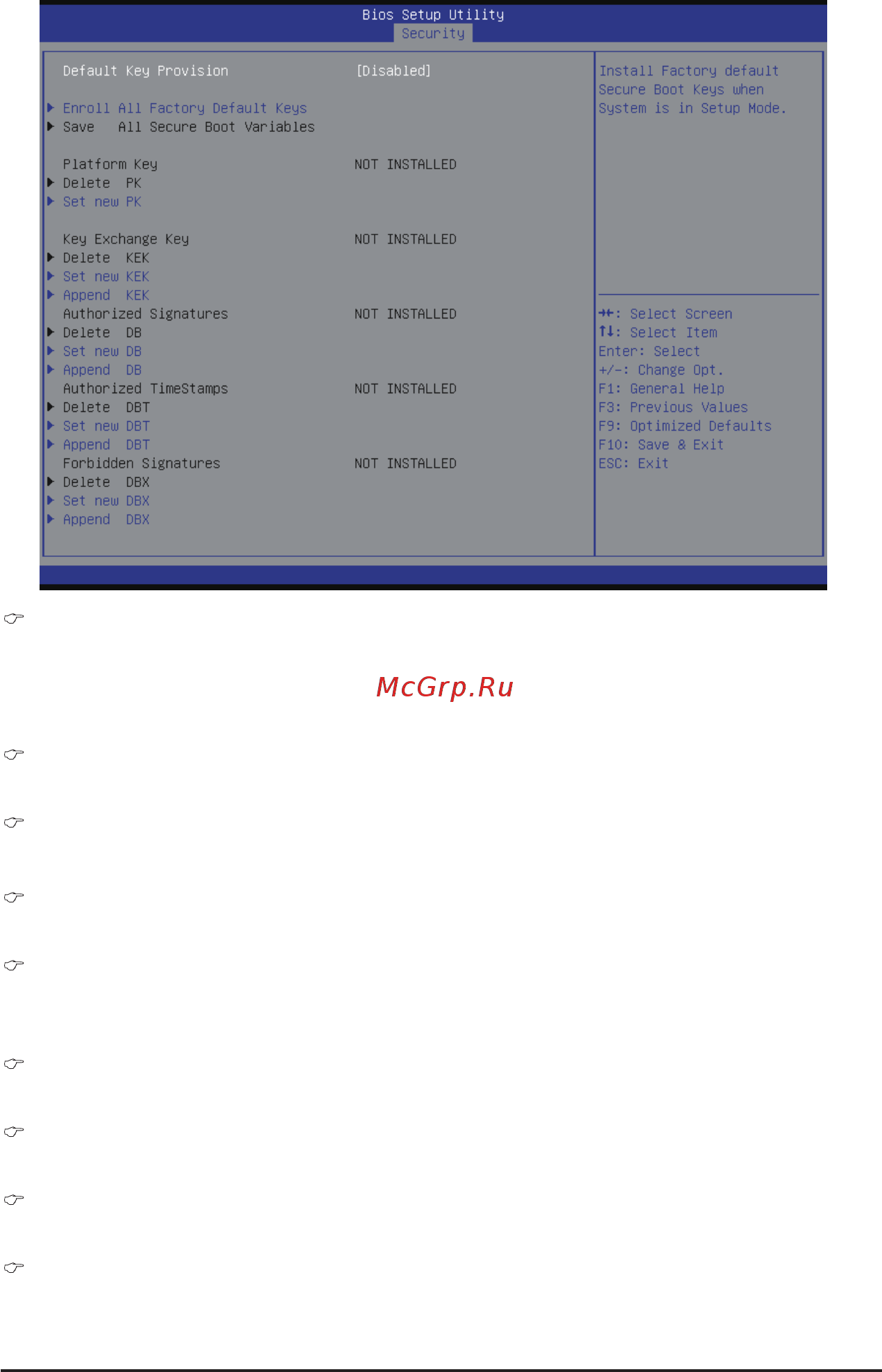 Gigabyte MW70-3S0 (rev. 1.0) [122/135] 5 1 1 key management