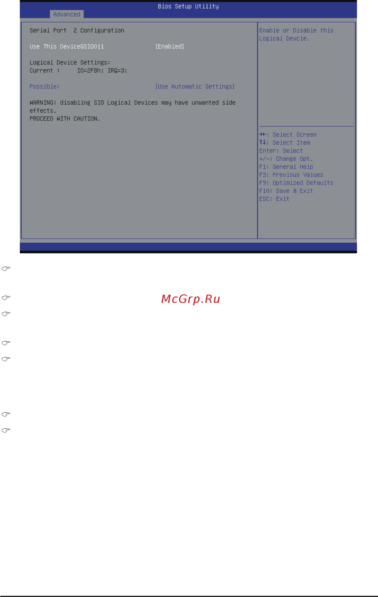 Gigabyte MH70-HD1 (rev. 1.0) [59/114] Superiochiplogicaldevice s configuration active serial port 1 2