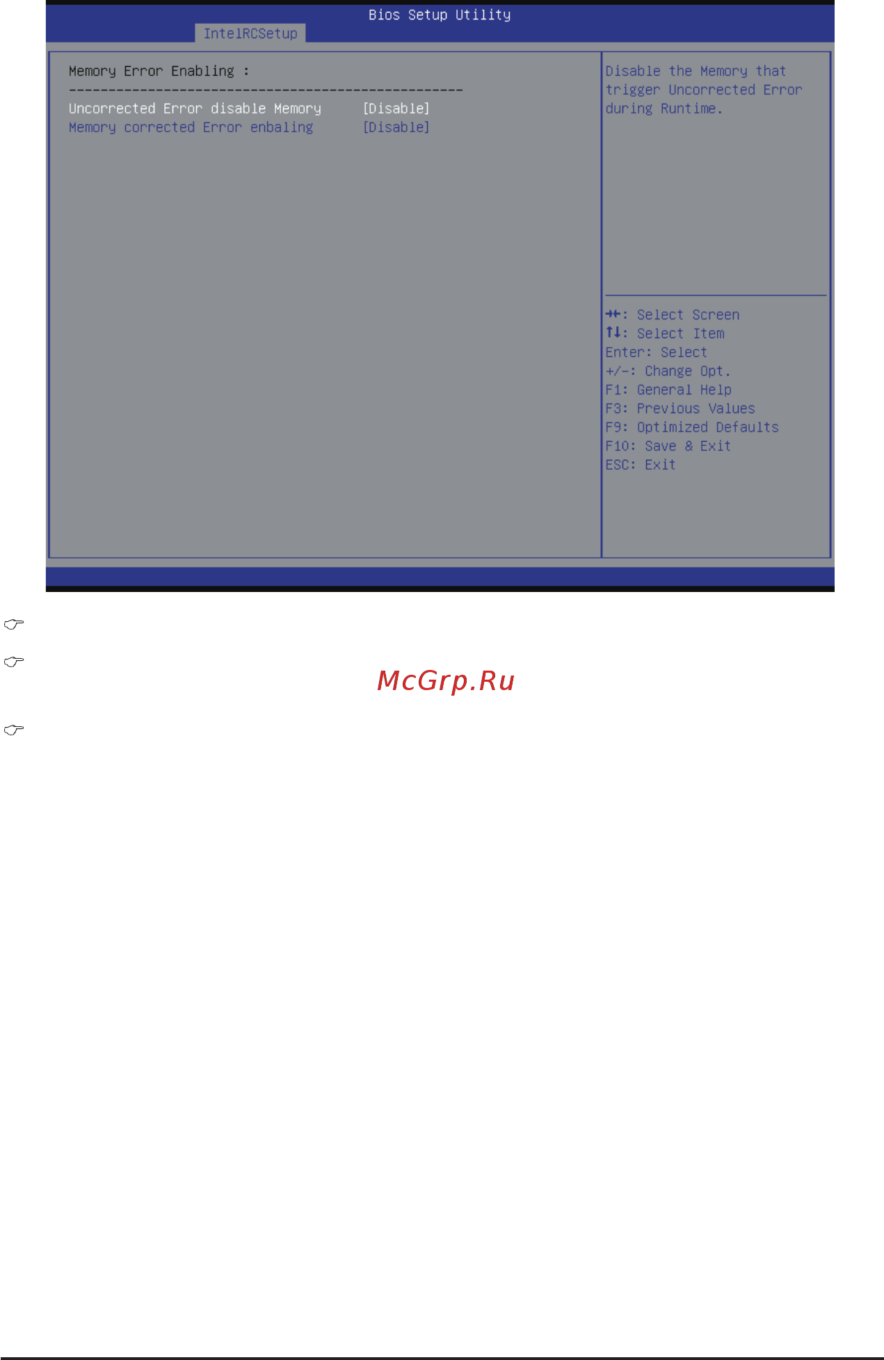 Gigabyte MD60-SC0 (rev. 1.1) [105/127] Memory error enabling un correctable errors disable memory