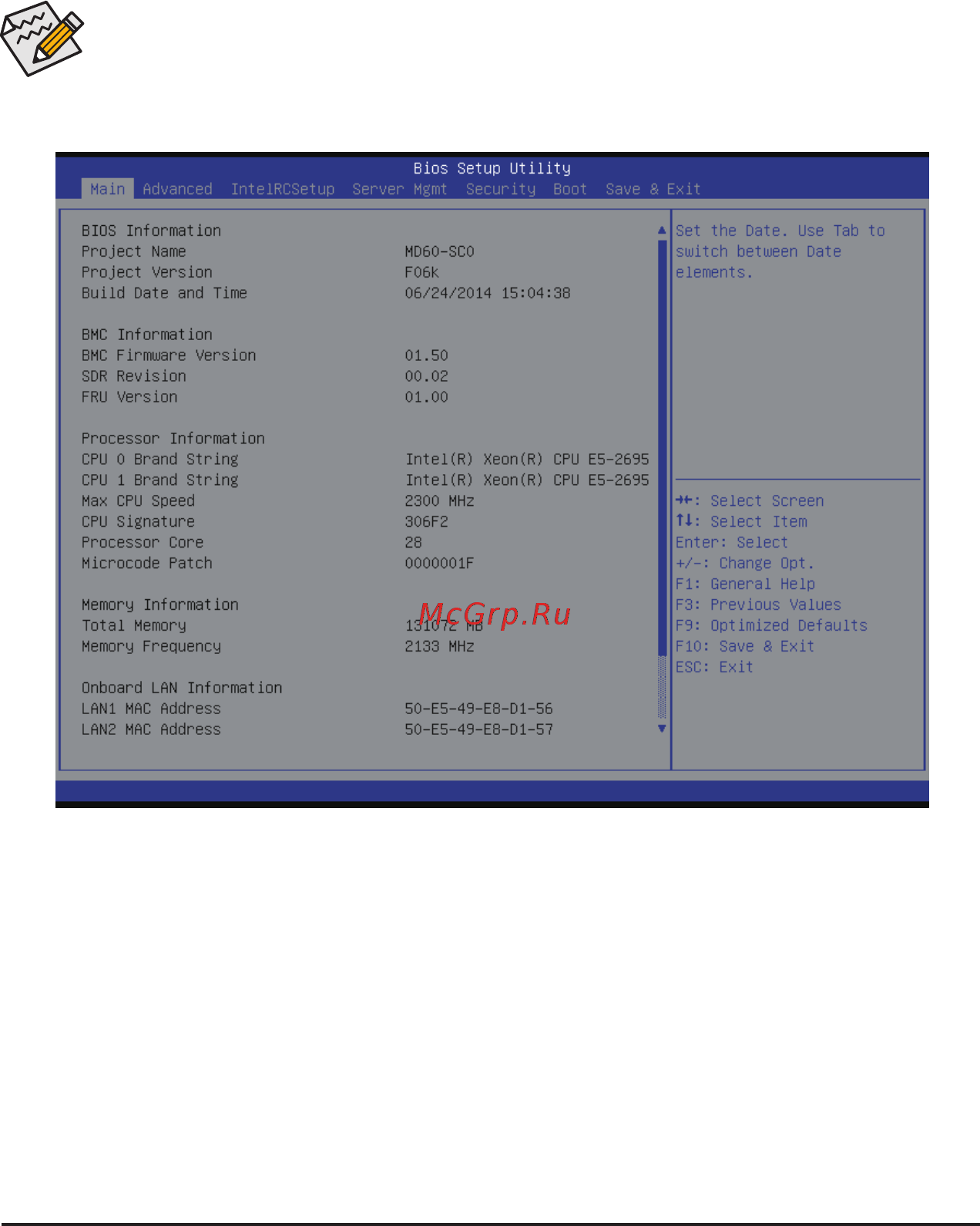 Gigabyte MD60-SC0 (rev. 1.1) [42/127] 1 the main menu