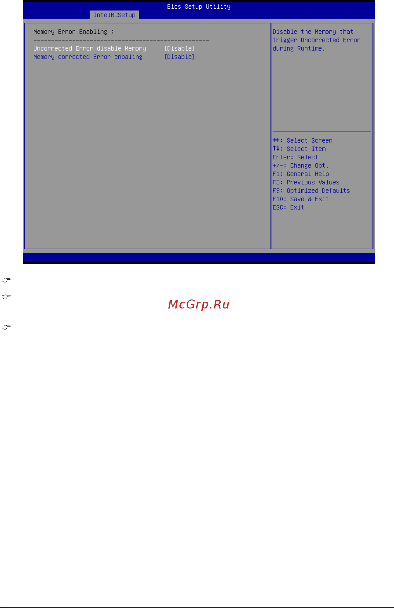 Gigabyte MW50-SV0 (rev. 1.0) [111/132] Memory error enabling un correctable errors disable memory