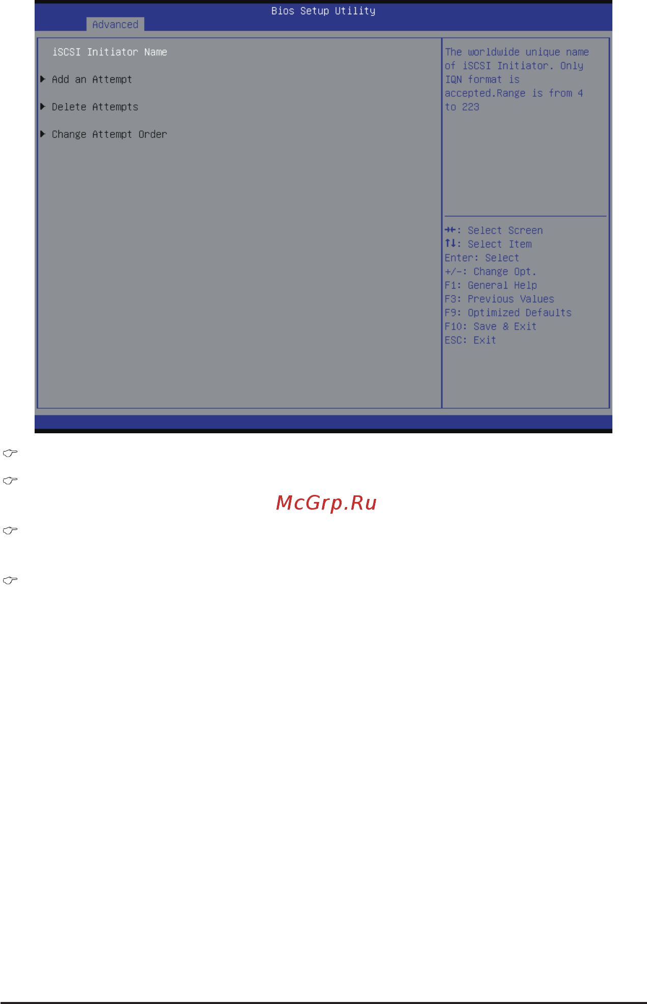 Gigabyte MU70-SU0 (rev. 1.0) [64/125] Iscsi initiator name add an attempts