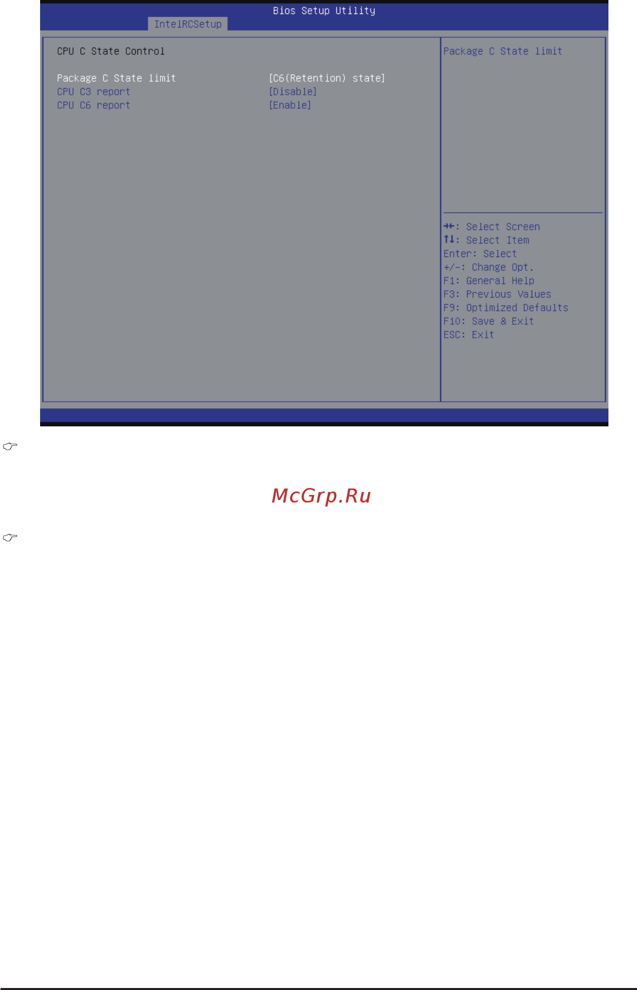 Gigabyte MU70-SU0 (rev. 1.0) [72/125] Package c state limit