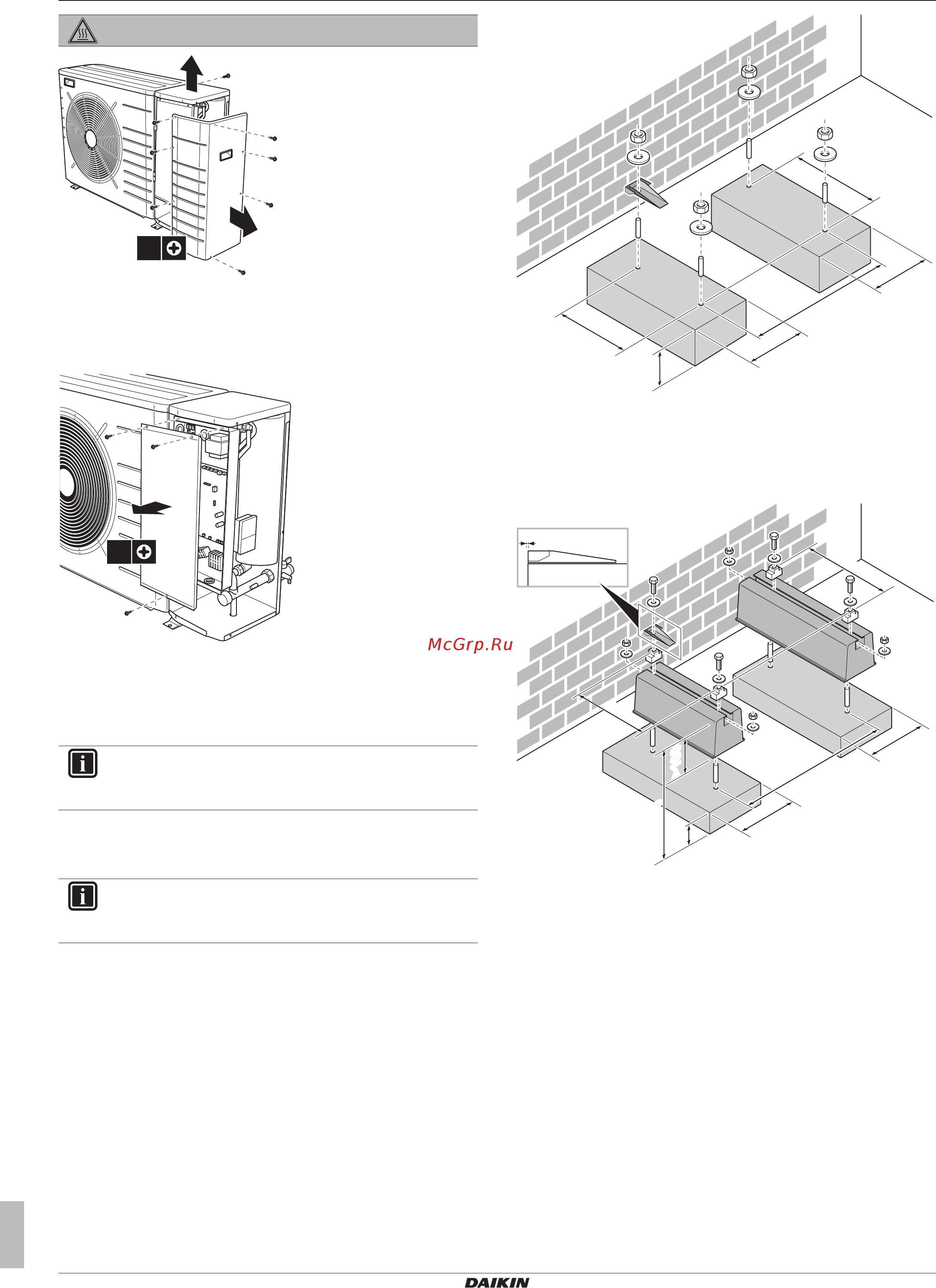 Daikin EWAQ004BAVP [6/28] Подготовка монтажной конструкции