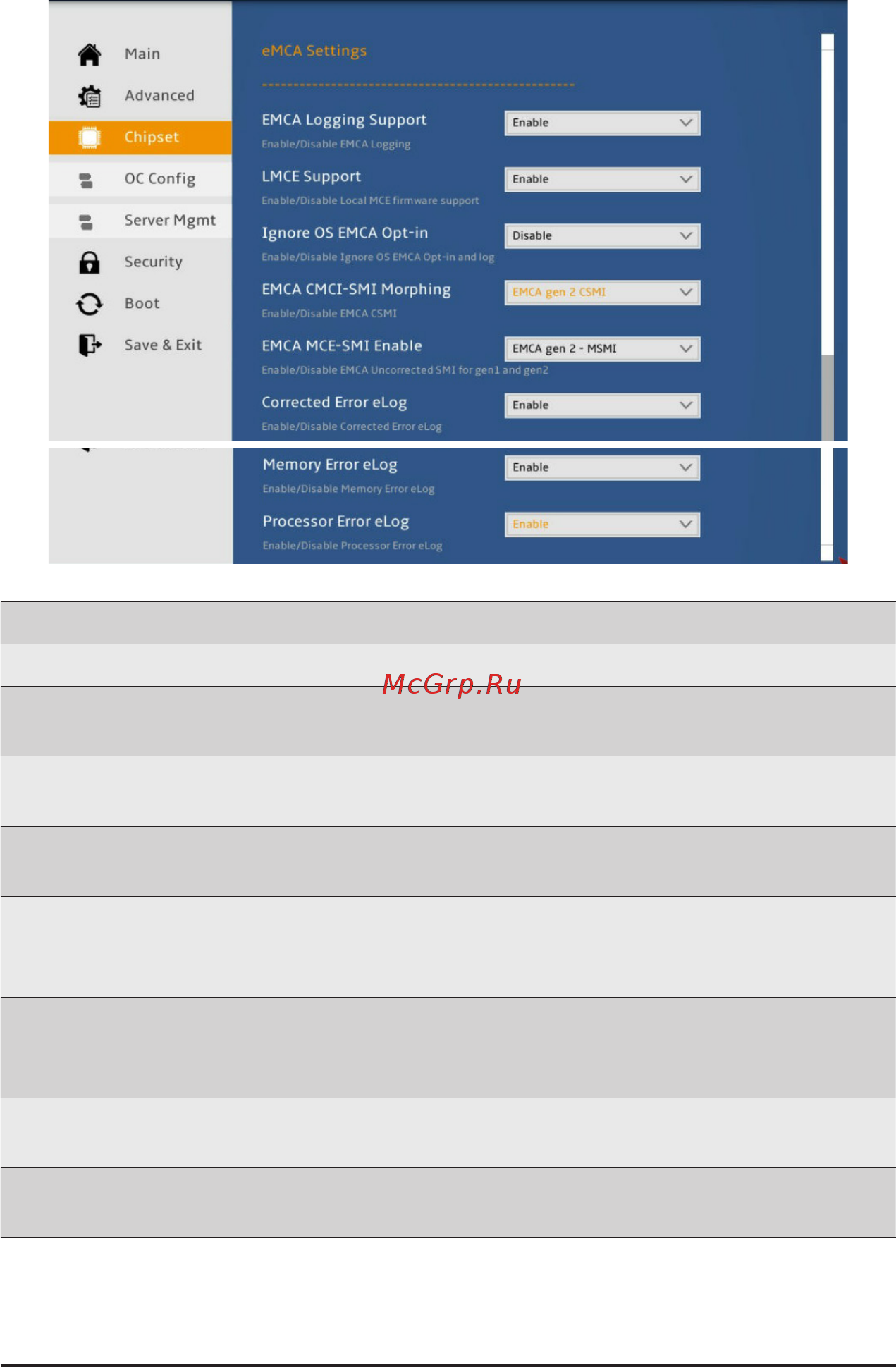 Gigabyte R161-R12 (rev. 100) [78/123] 3 8 1 emca settings
