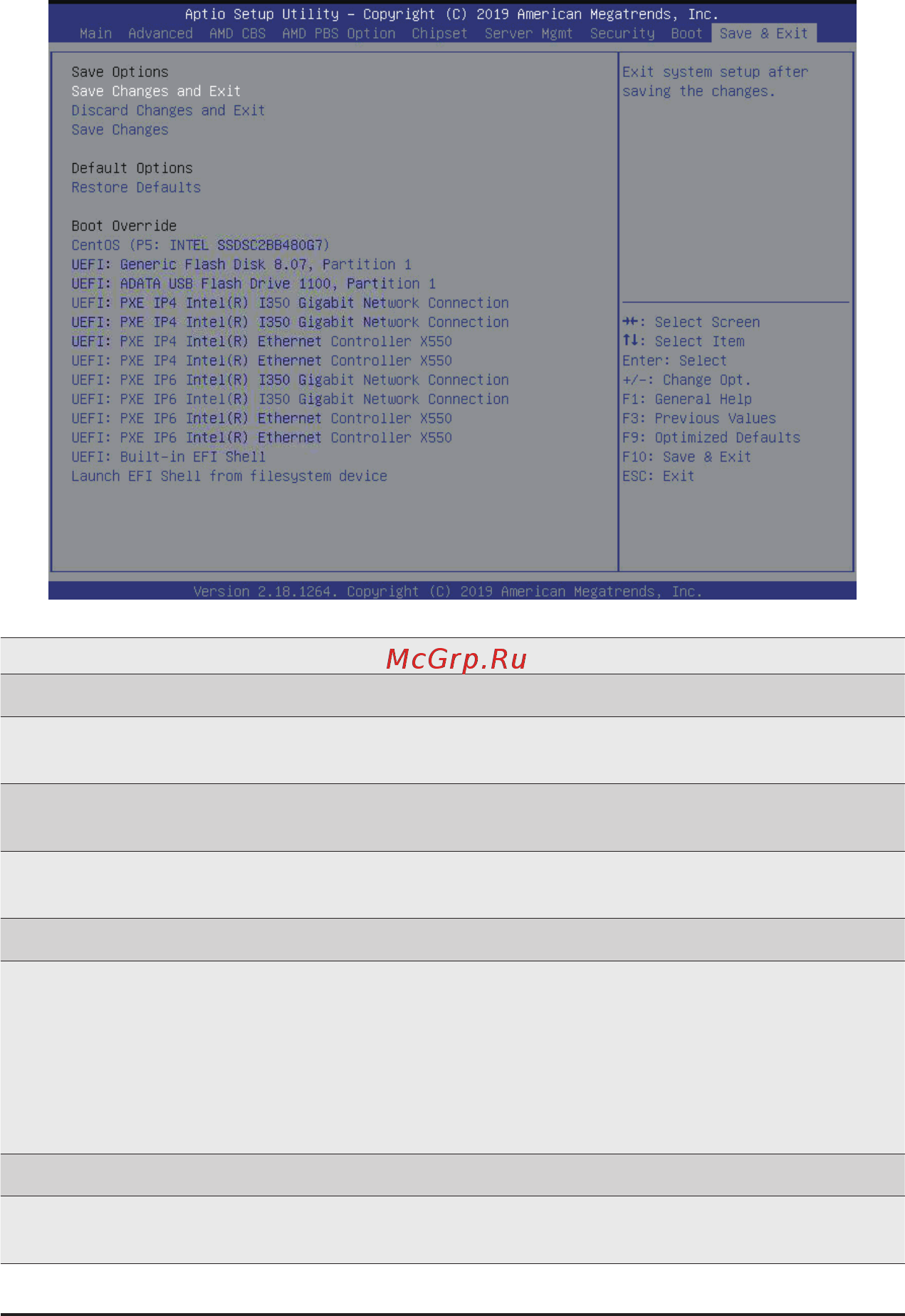 Gigabyte G292-Z40 (rev. 100) [133/155] 9 save exit menu