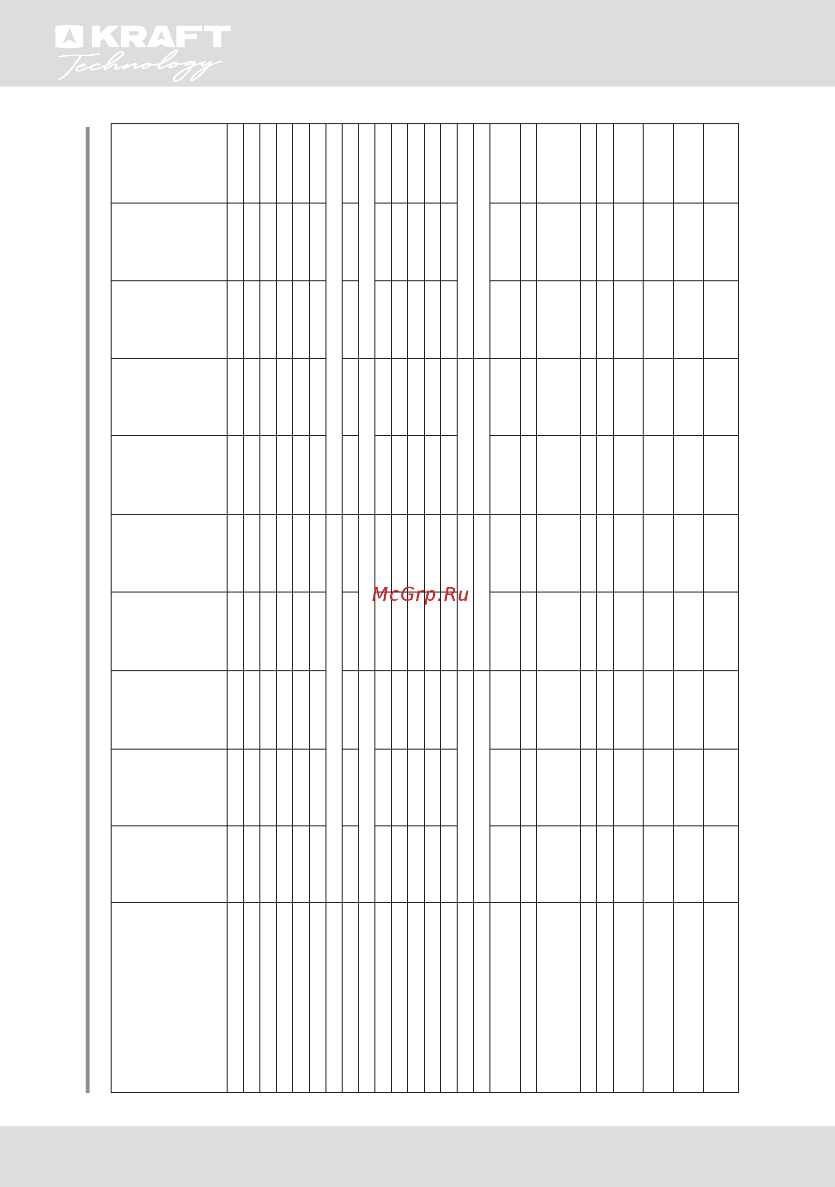 KRAFT Technology TCH-HV3150BLG [15/32] Технические характеристики