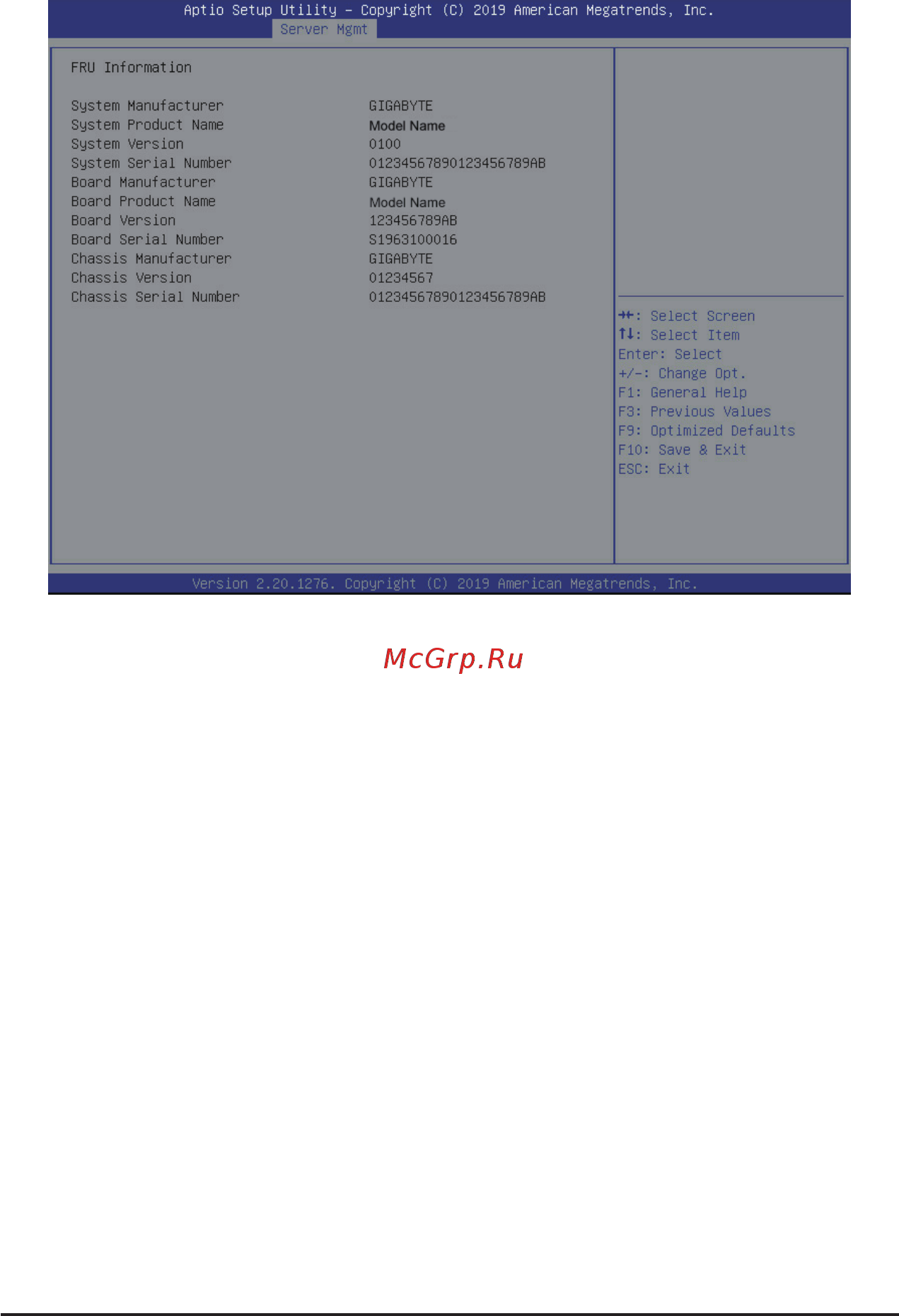 Gigabyte G241-G40 (rev. 100) [97/117] 4 2 view fru information