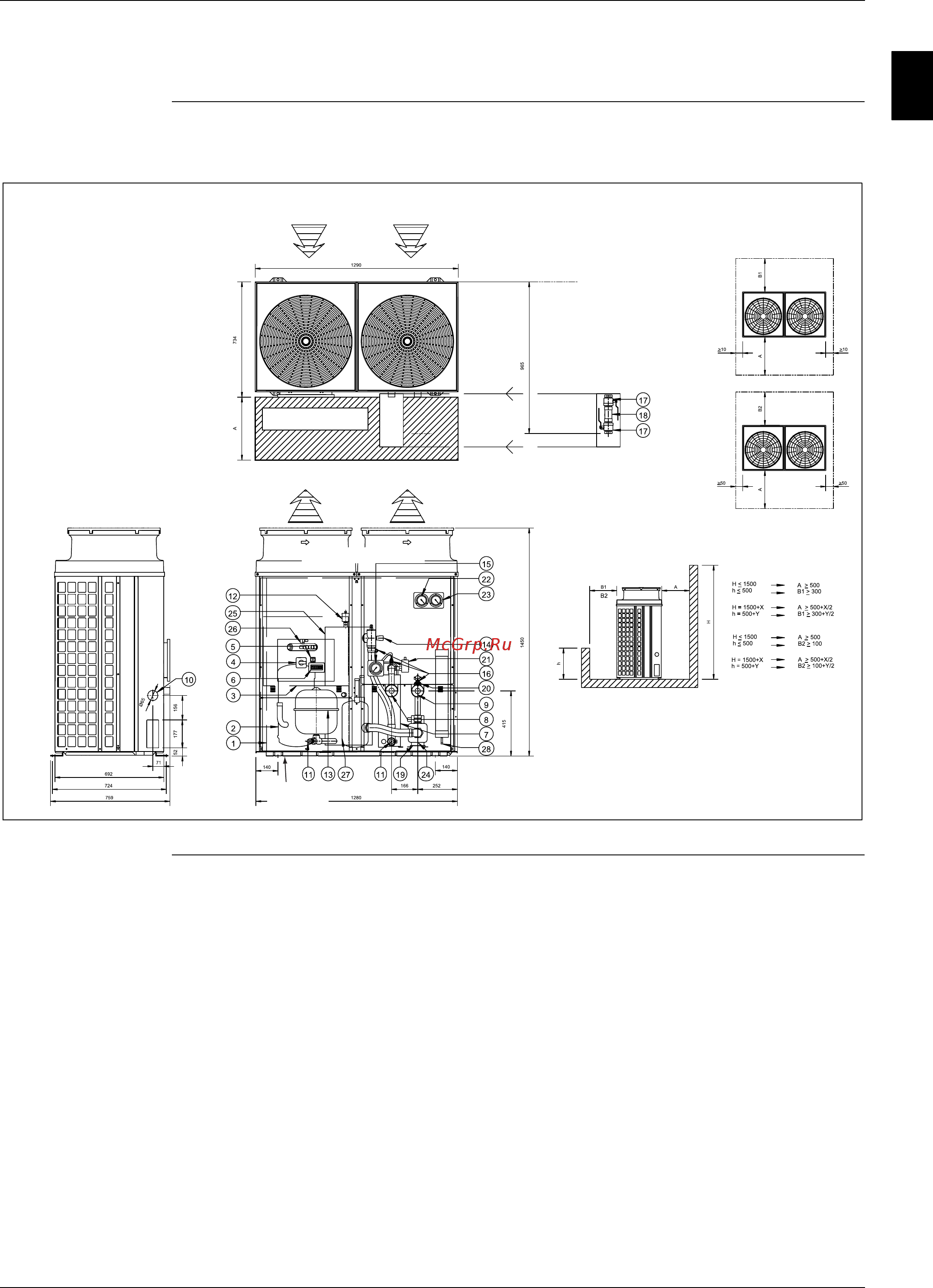 Daikin EUWAB5KAZW1 [63/215] Outlook drawing euwab10 12kazw1 euwyb10 12kazw1