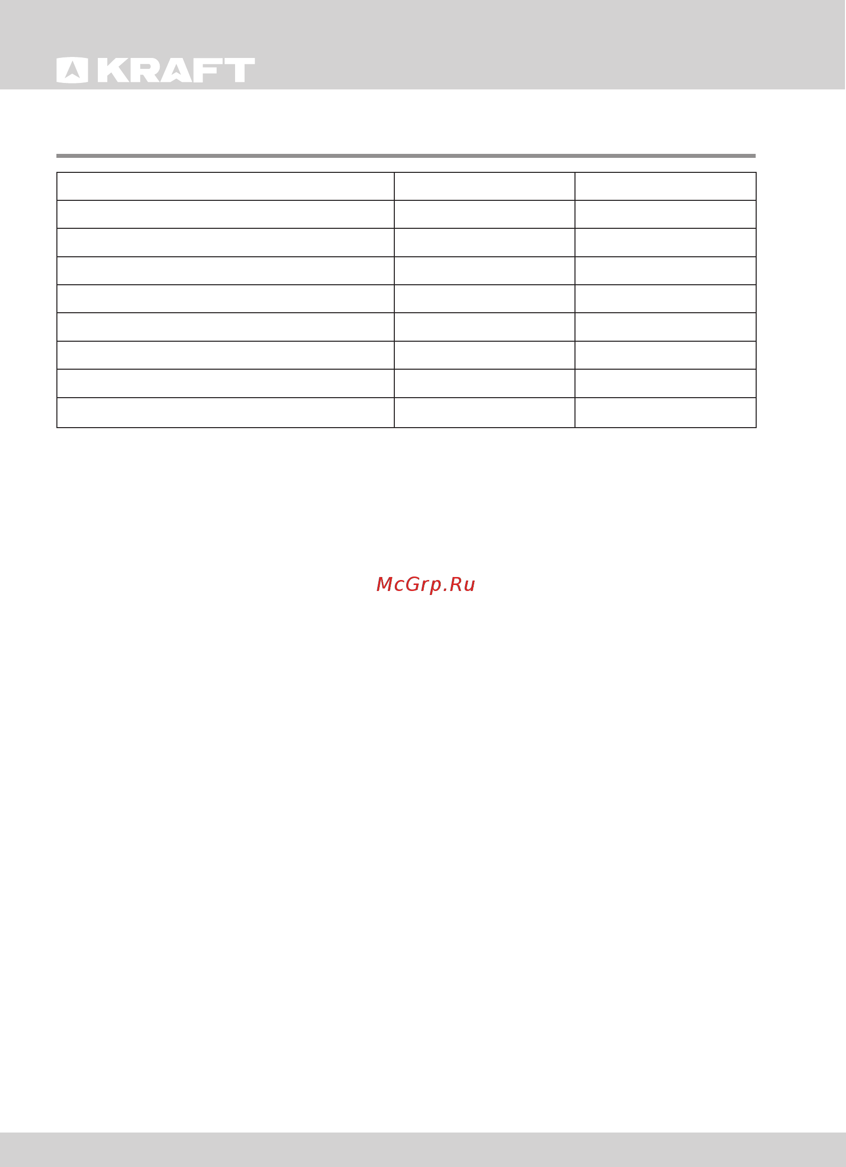 KRAFT FS40-6021 [11/12] Specifications