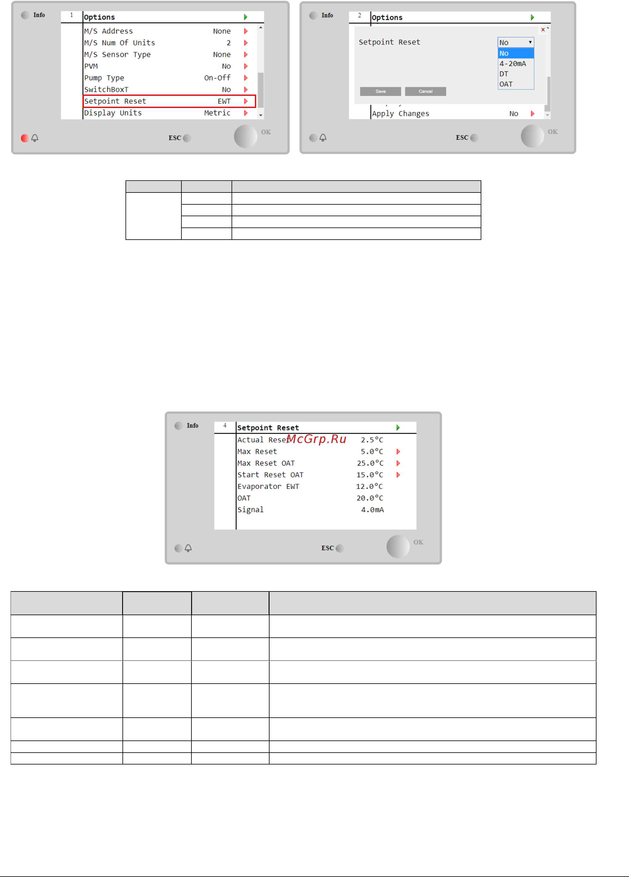 Daikin EWAT290B-SSB1 [21/50] Сброс уставок по oat