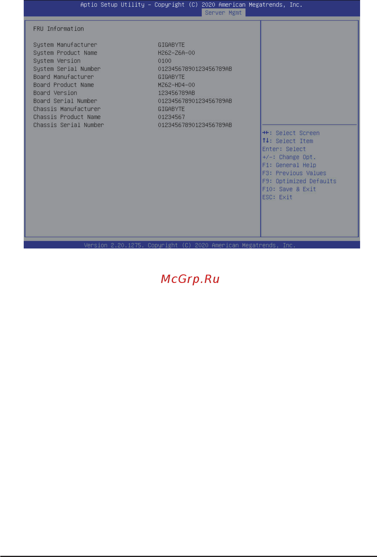 Gigabyte H262-Z6B (rev. 100) [139/172] 6 2 view fru information