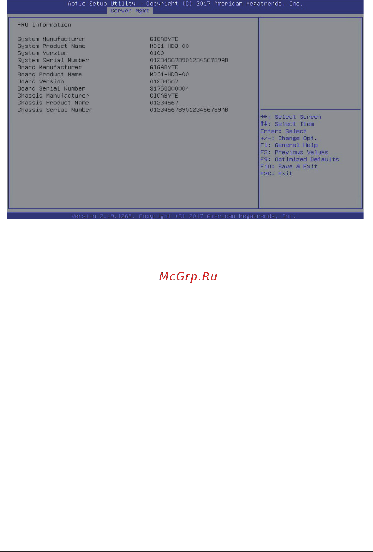 Gigabyte H261-3C0 (rev. 100) [105/123] 4 2 view fru information
