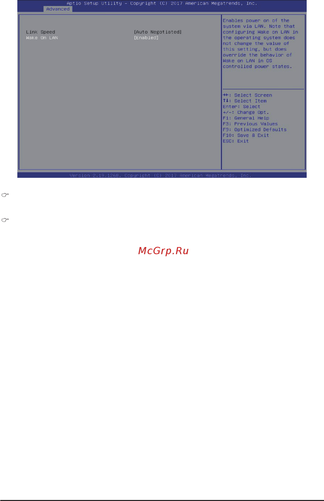 Gigabyte H261-N80 (rev. 100/A00/B00) [52/123] Wake on lan