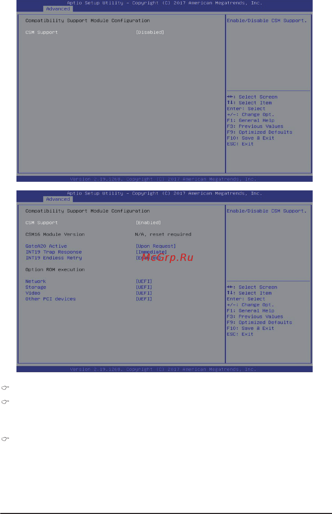 Gigabyte H261-3C0 (rev. 100) [63/123] Compatibilitysupportmoduleconfiguration csm suppor