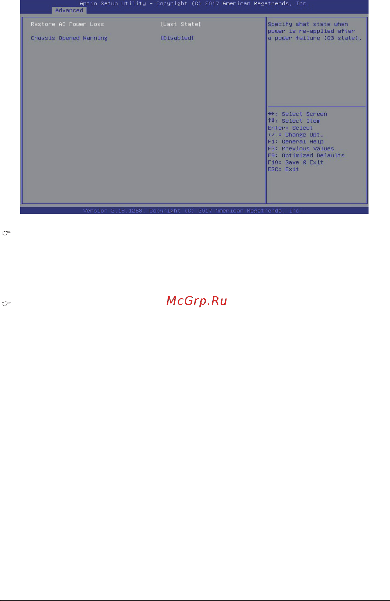 Gigabyte H261-N80 (rev. 100/A00/B00) [68/123] Restore on ac power los