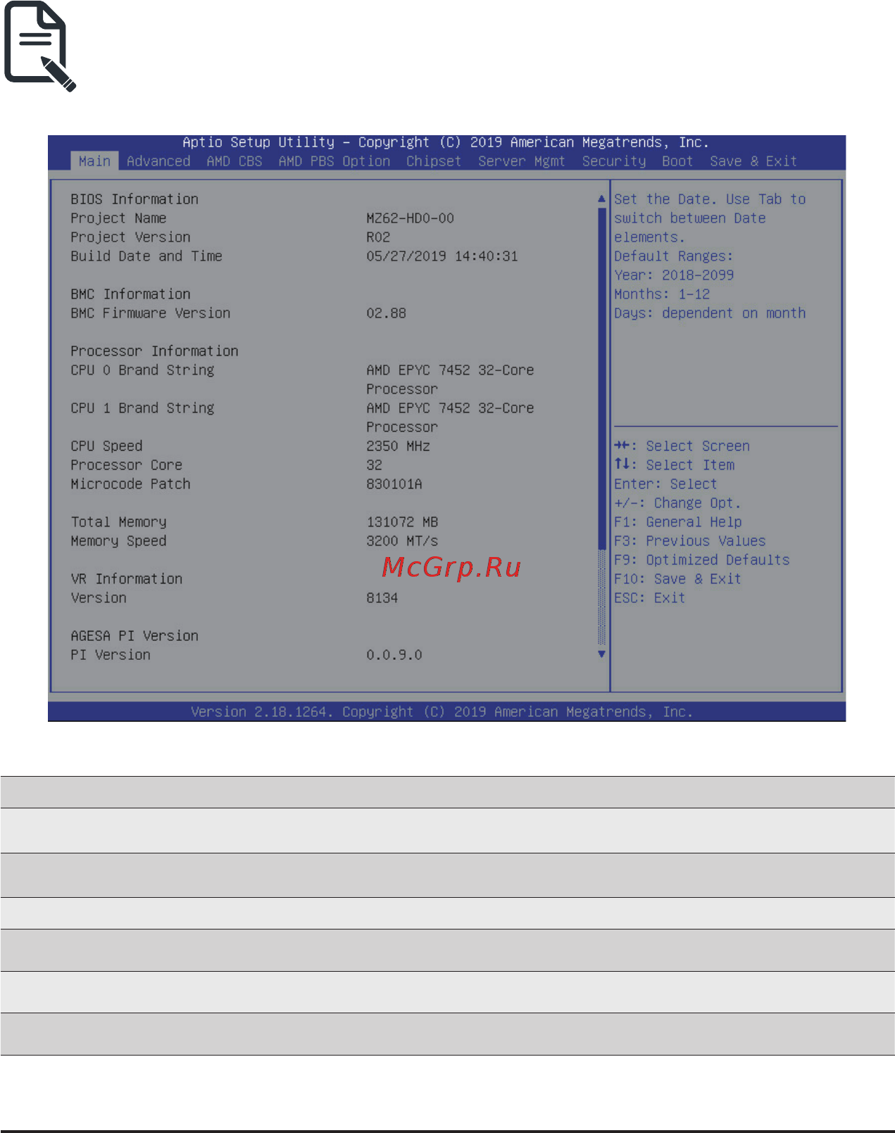 Gigabyte H261-Z60 (rev. A00) [47/130] 1 the main menu