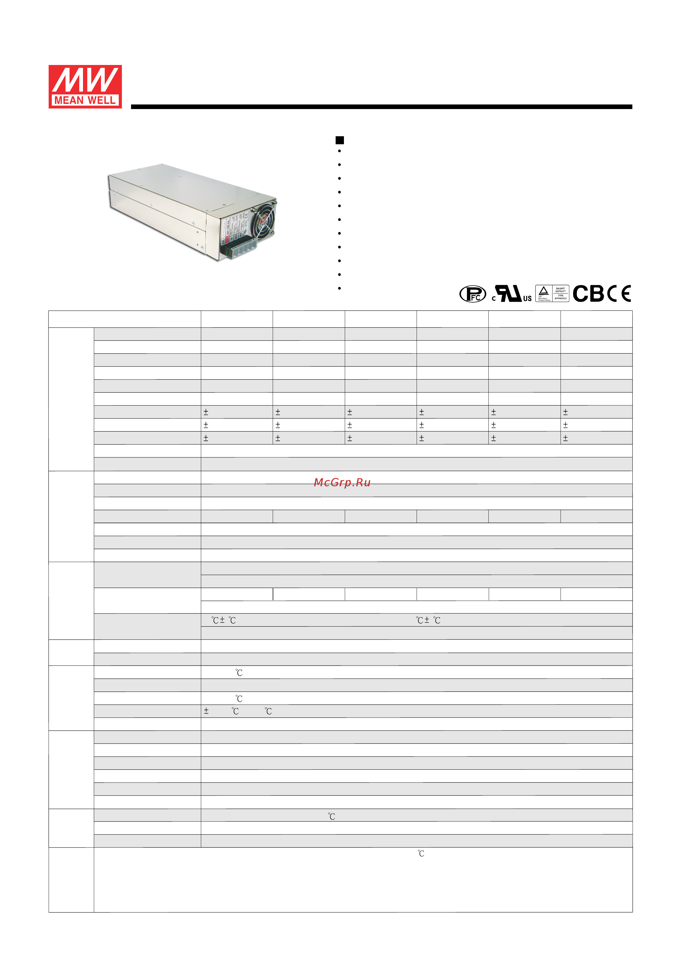 MEAN WELL SP-750-12 Data Sheet онлайн