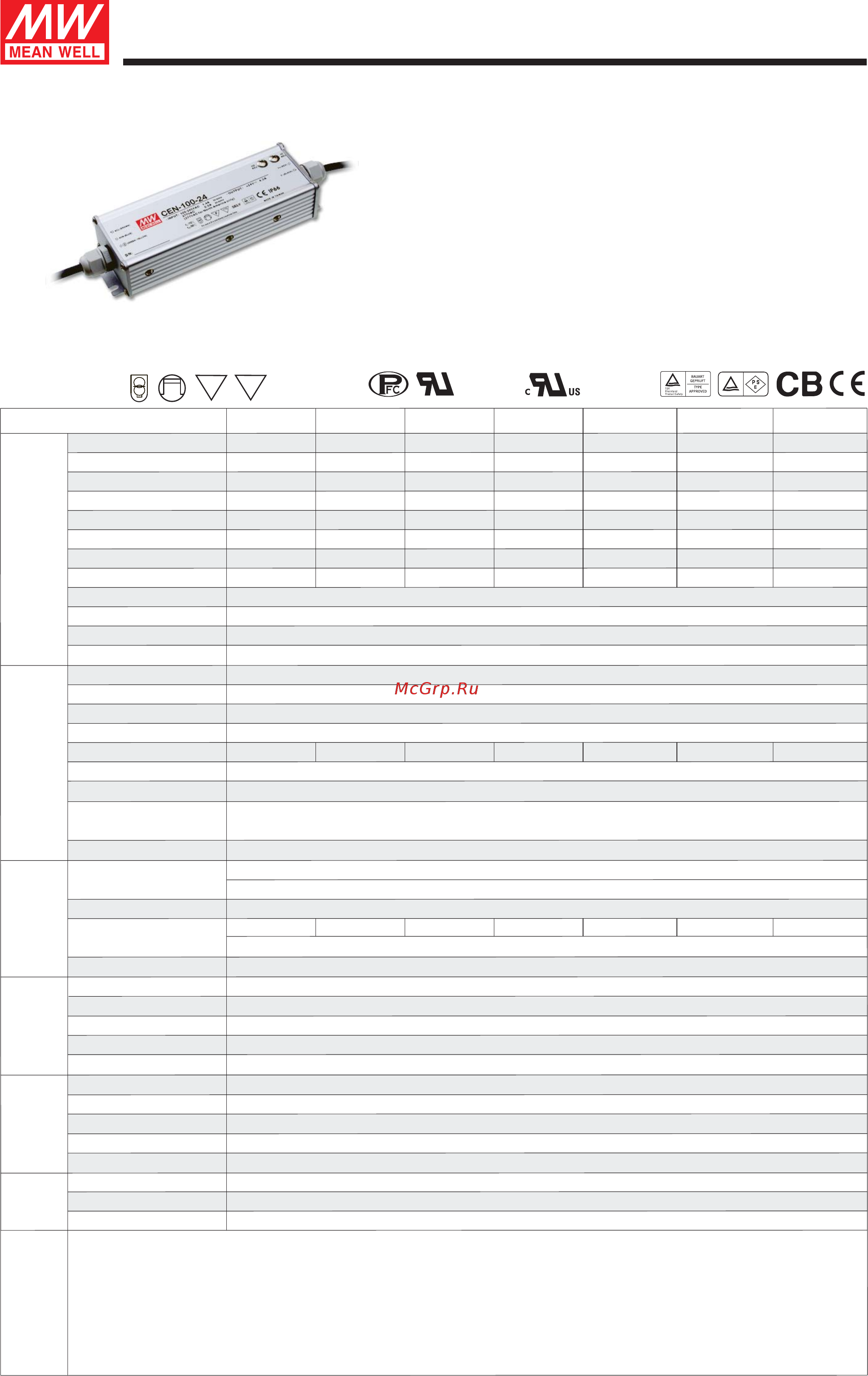 MEAN WELL CEN-100-48 Data Sheet онлайн